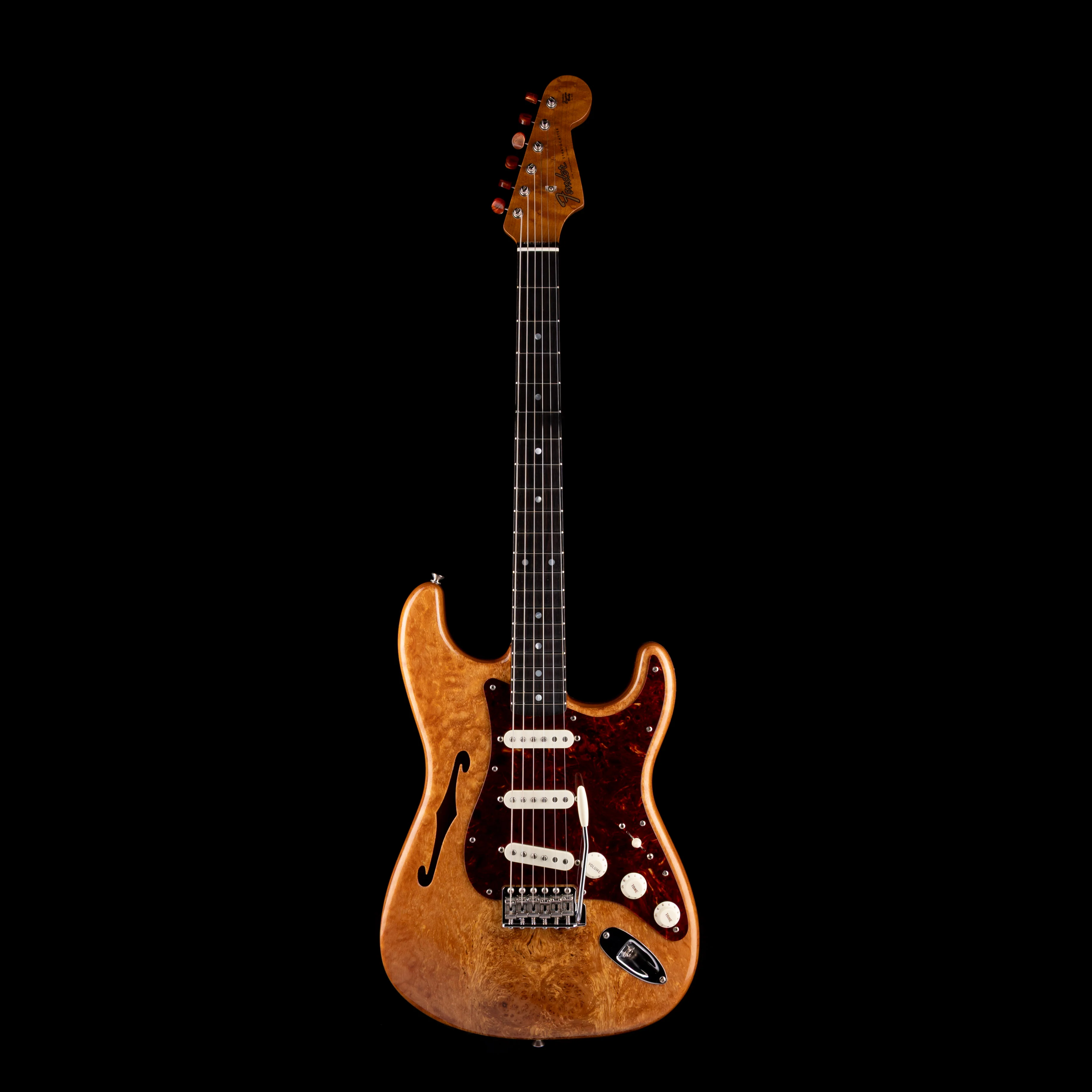 Pre Owned 2020 Fender Custom shop Artisan Spalted Maple Thinline Stratocaster NOS Natural With OHSC - Image 2