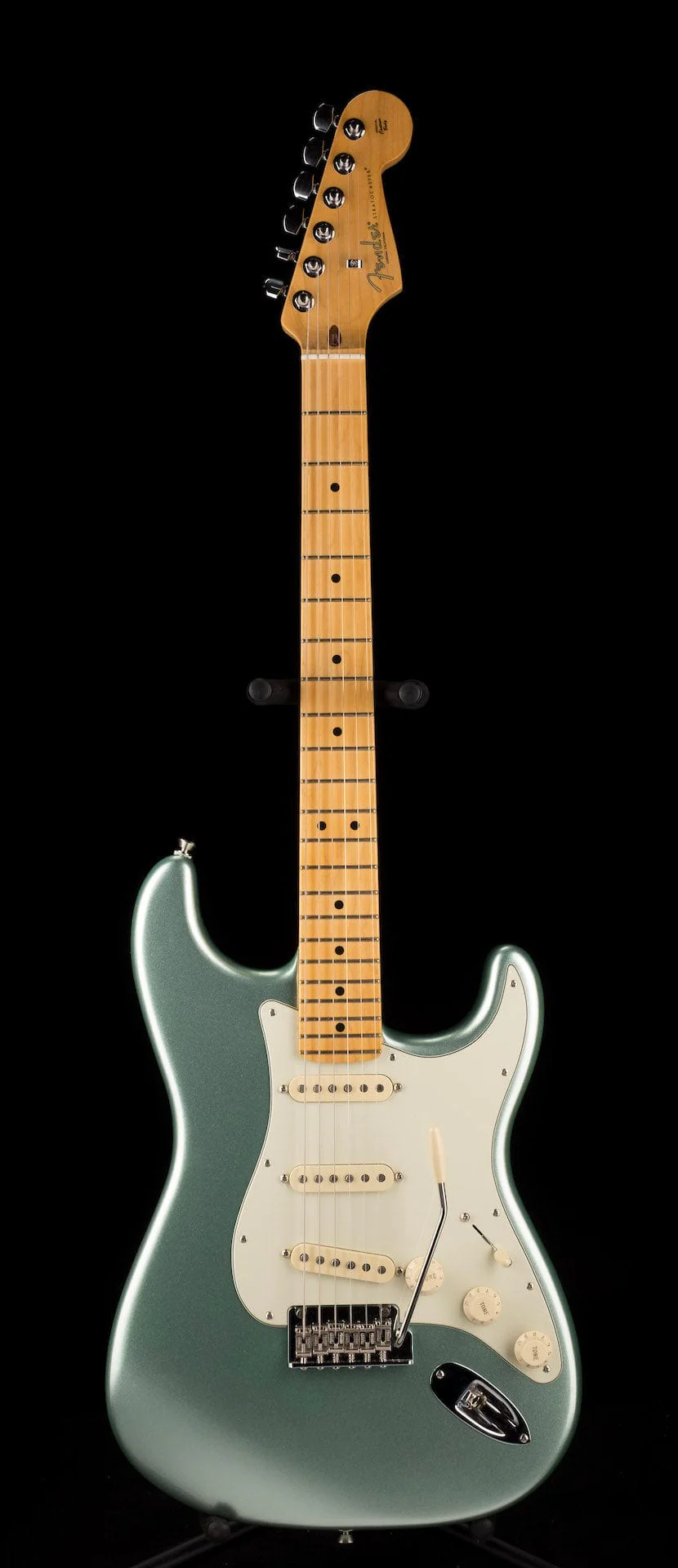 Used 2021 Fender American Professional II Stratocaster Mystic Surf Green W Case - Image 2