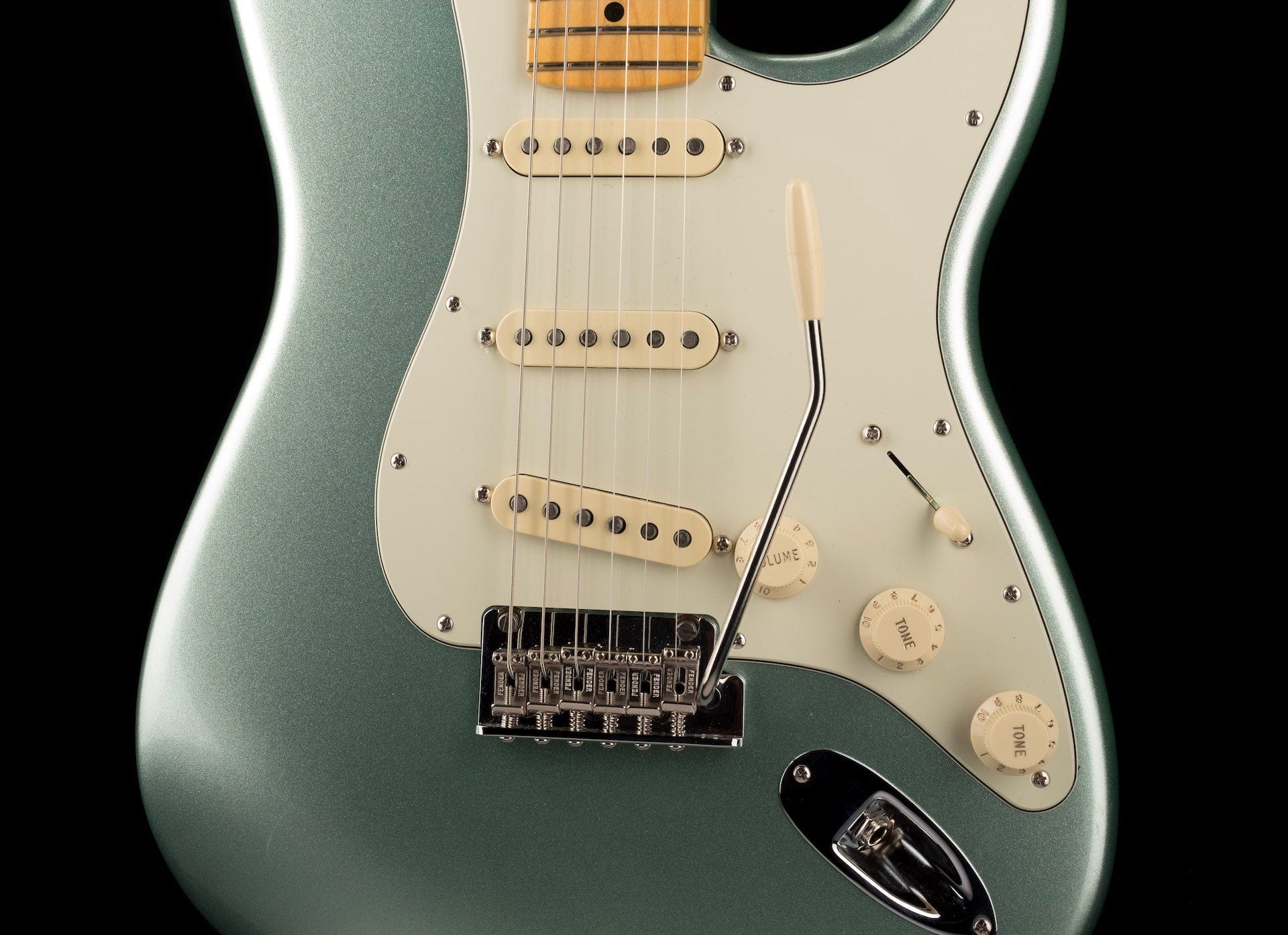 Used 2021 Fender American Professional II Stratocaster Mystic Surf Green W Case - Image 6