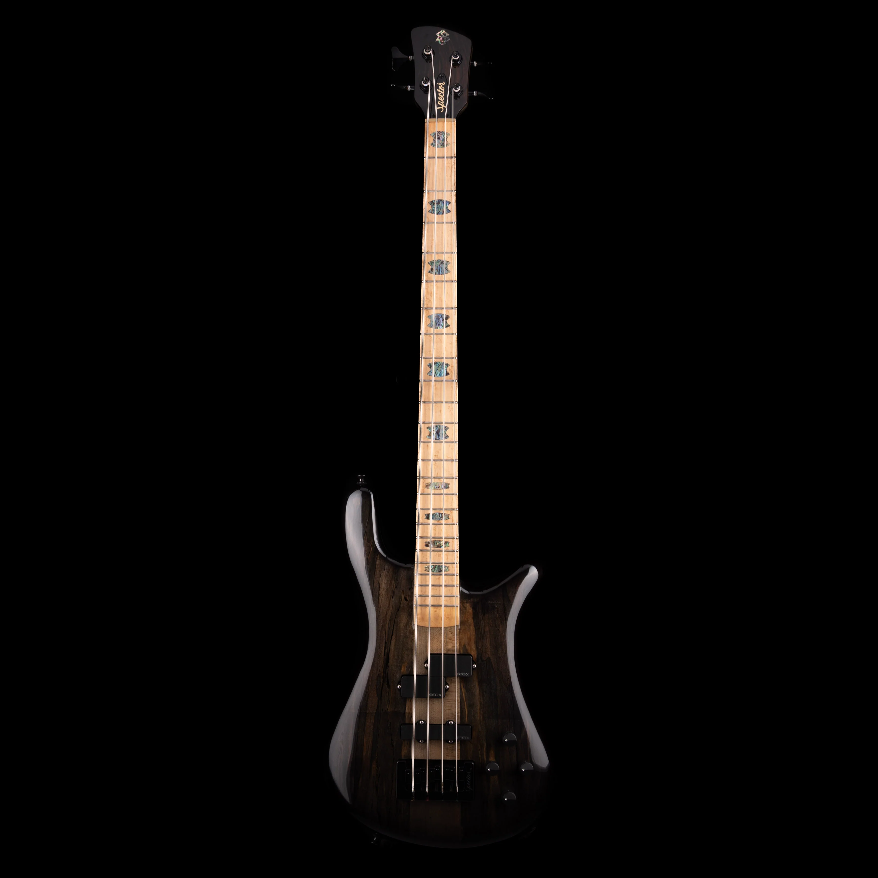 Pre Owned 2021 Spector USA NS-2 Spalted Maple Top Super Faded Black With OHSC - Image 2