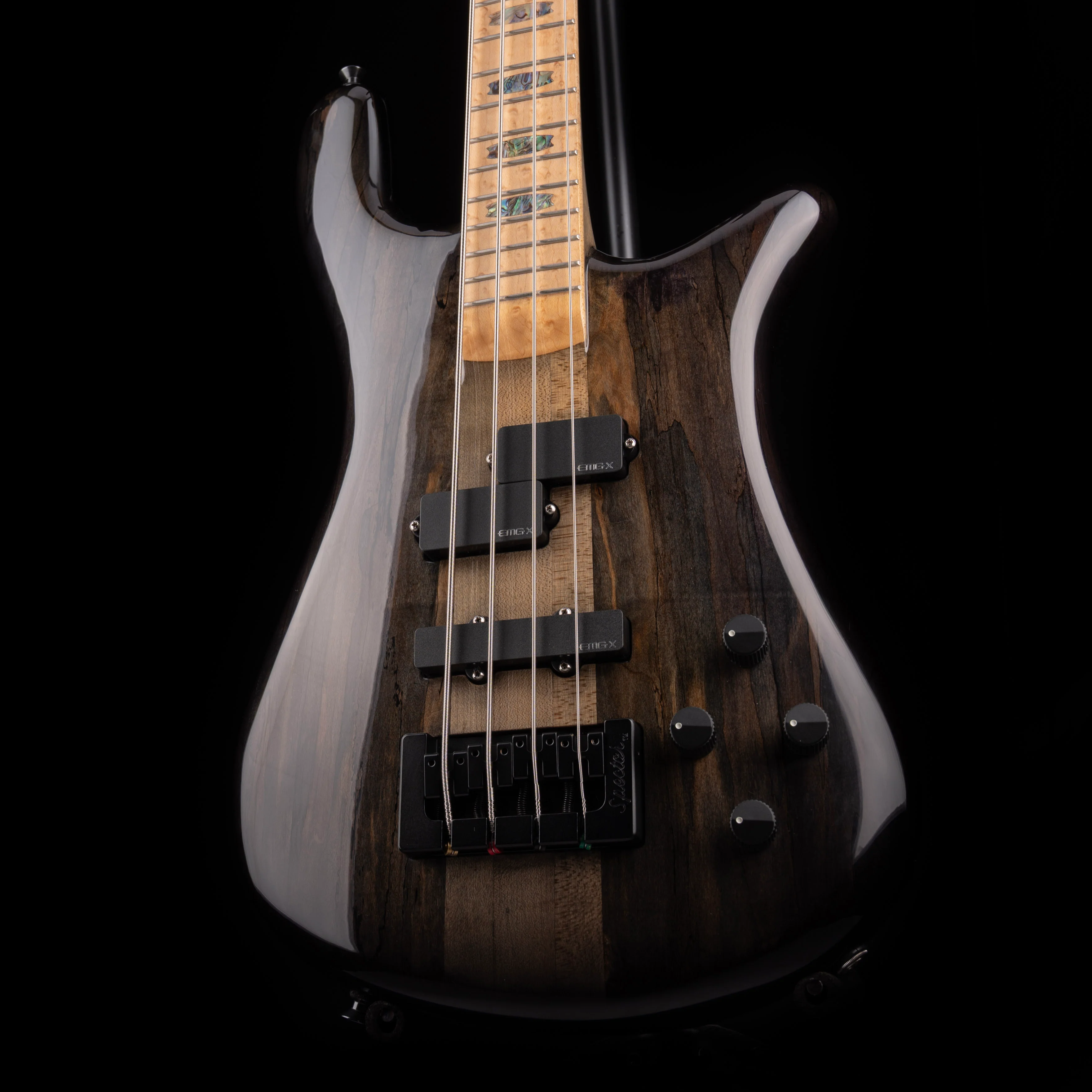 Pre Owned 2021 Spector USA NS-2 Spalted Maple Top Super Faded Black With OHSC - Image 3