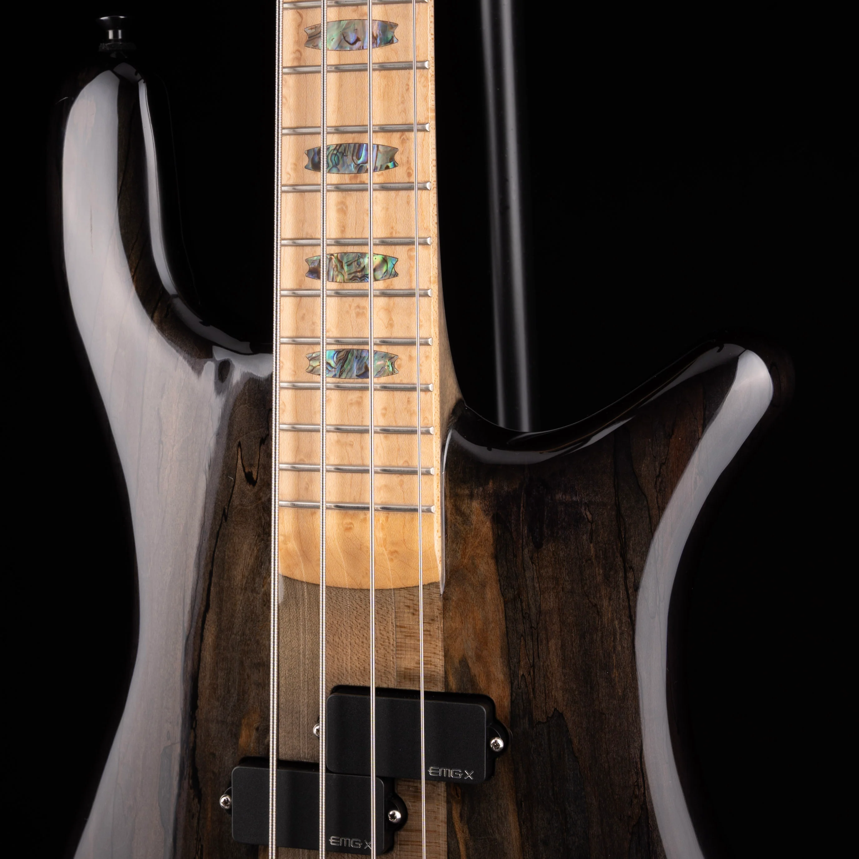 Pre Owned 2021 Spector USA NS-2 Spalted Maple Top Super Faded Black With OHSC - Image 5