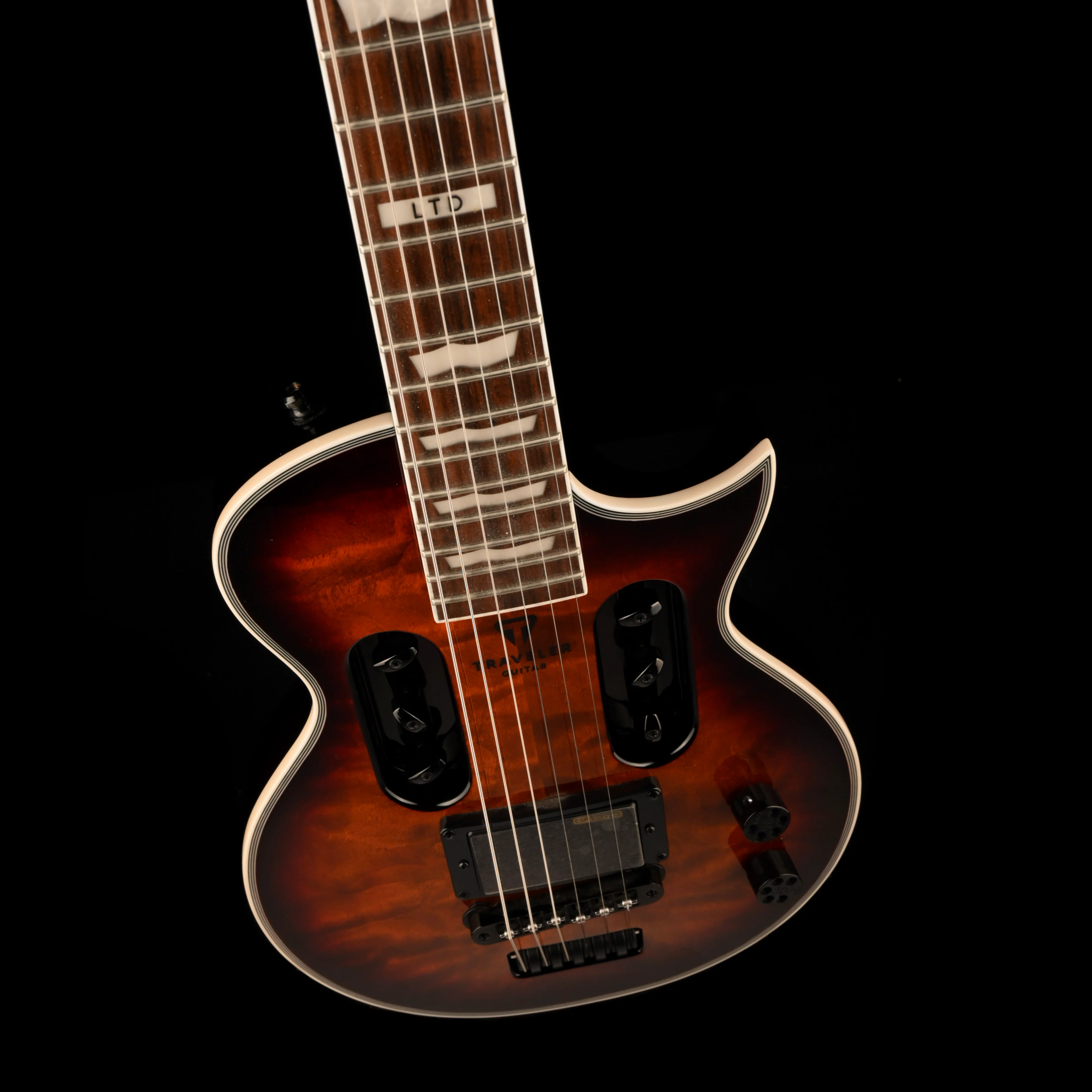 Pre Owned 2021 Travelers Guitar EC-1 Quilt Dark Map Burst With Gig Bag - Image 4