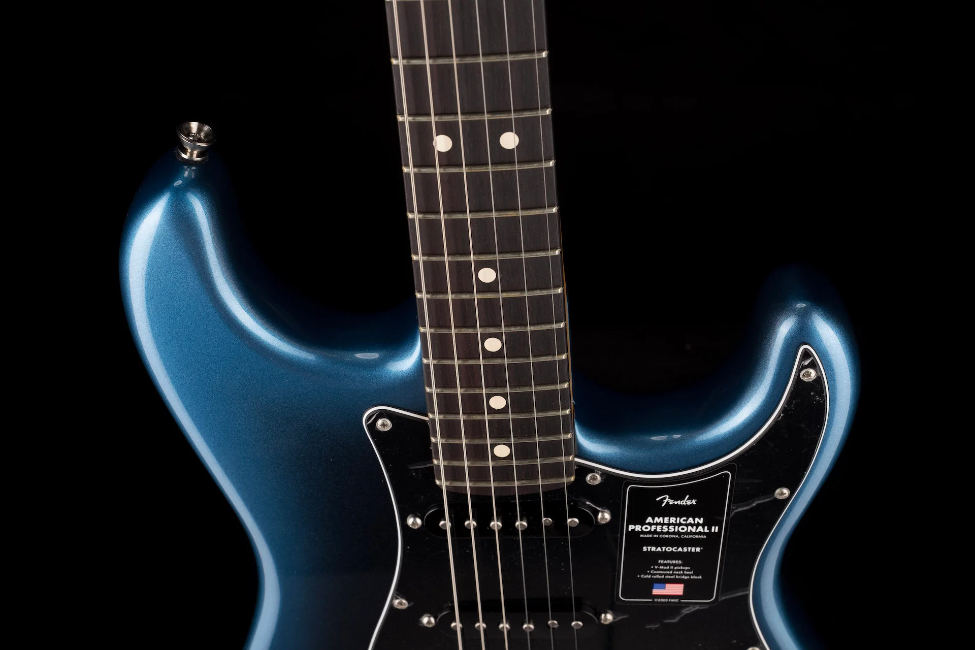 Pre Owned 2022 Fender American Professional II Stratocaster Dark Night With OHSC - Image 3