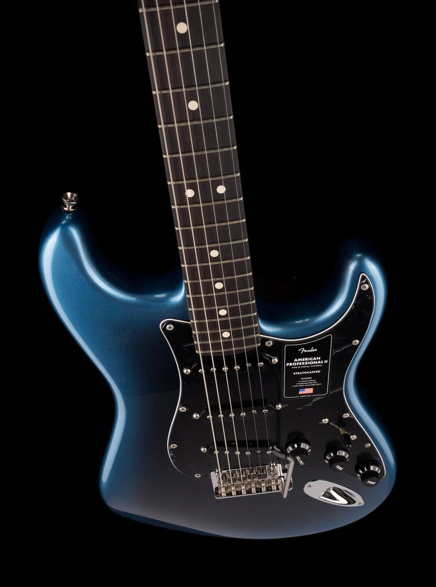 Pre Owned 2022 Fender American Professional II Stratocaster Dark Night With OHSC - Image 4