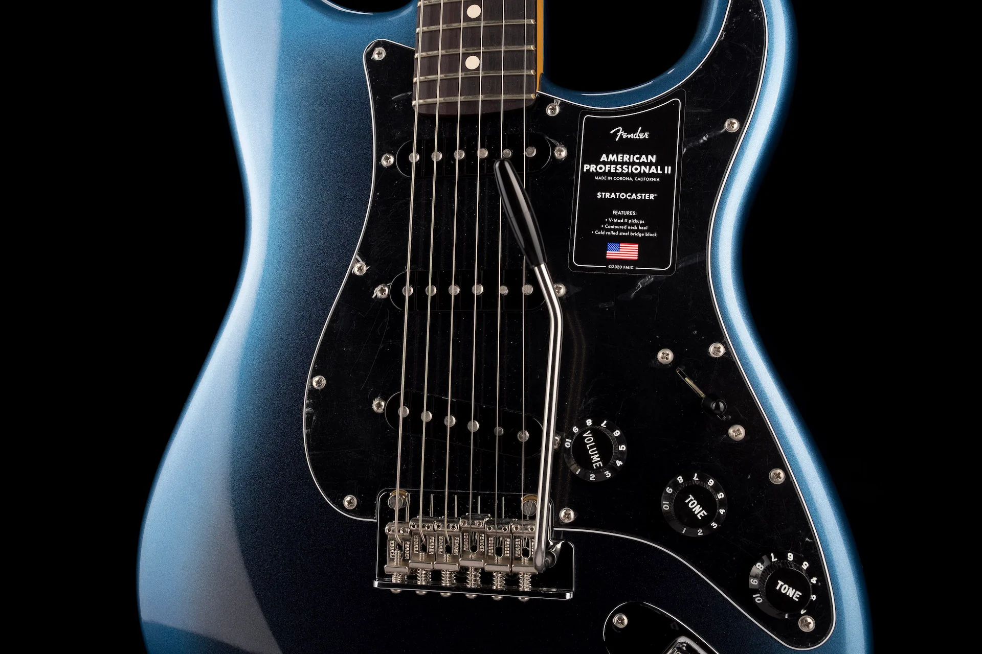 Pre Owned 2022 Fender American Professional II Stratocaster Dark Night With OHSC - Image 6