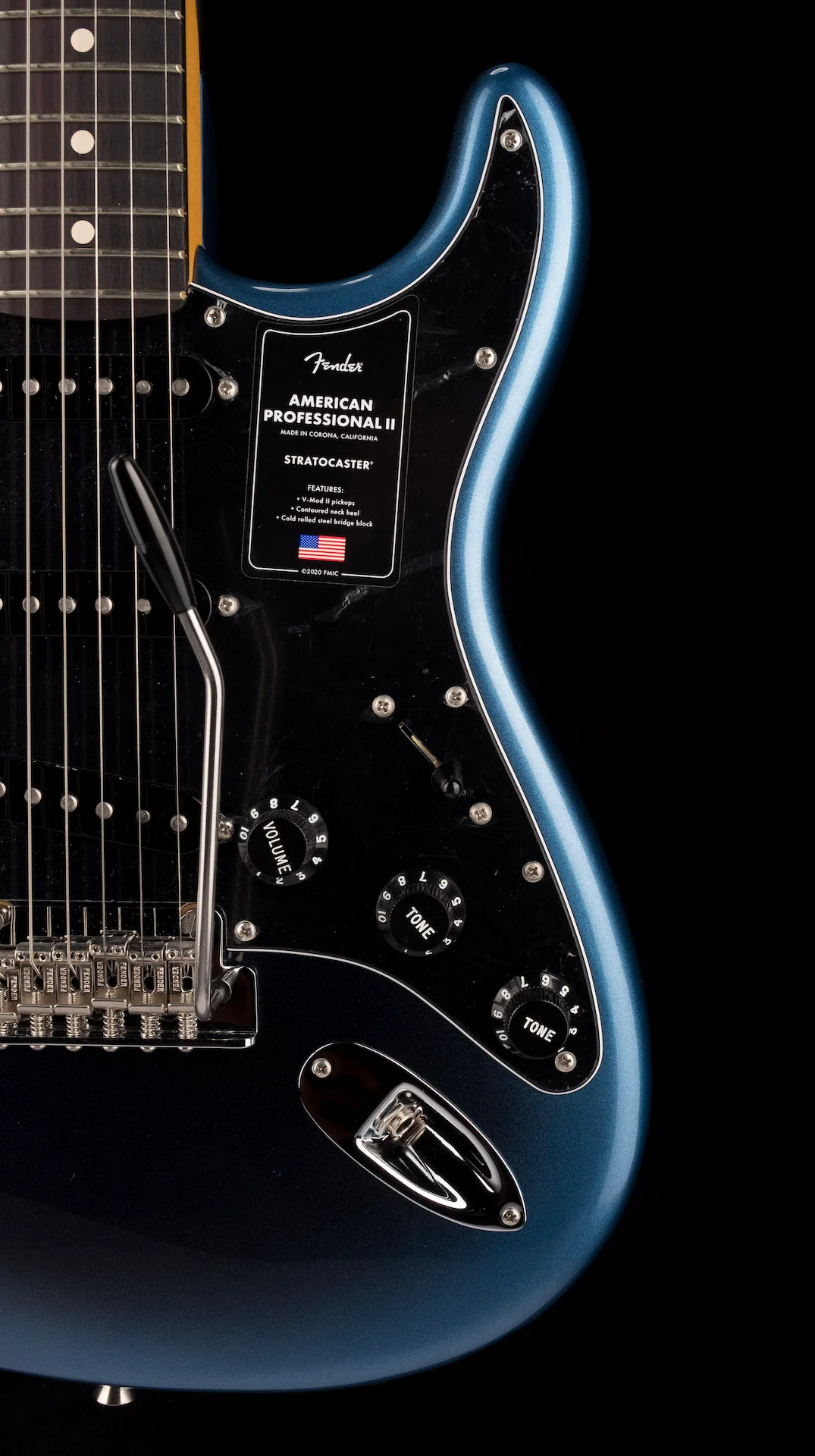 Pre Owned 2022 Fender American Professional II Stratocaster Dark Night With OHSC - Image 9