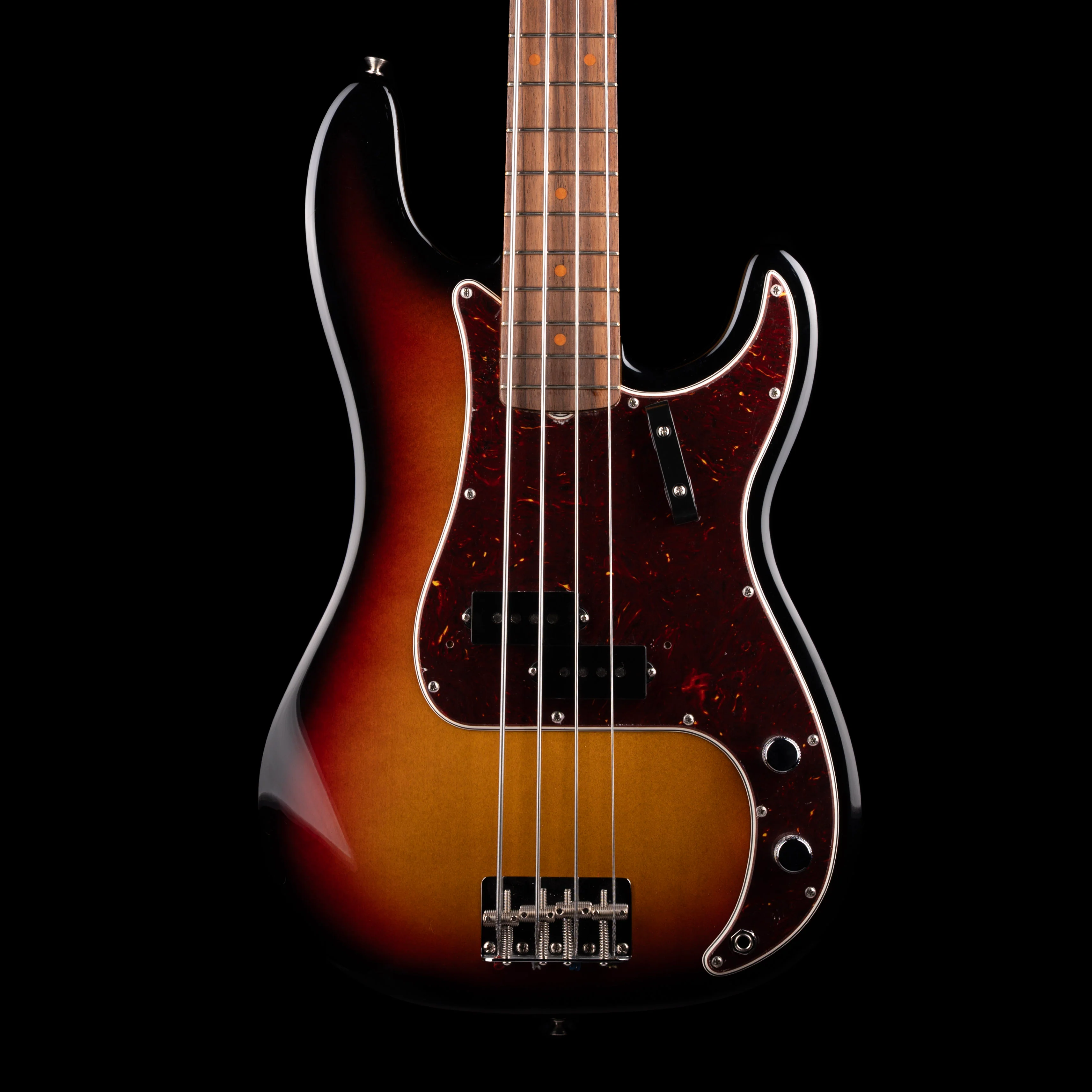 Pre Owned 2022 Fender American Vintage II 1960 Precision Bass 3-Tone Sunburst With Custom Shop Pickups With OHSC