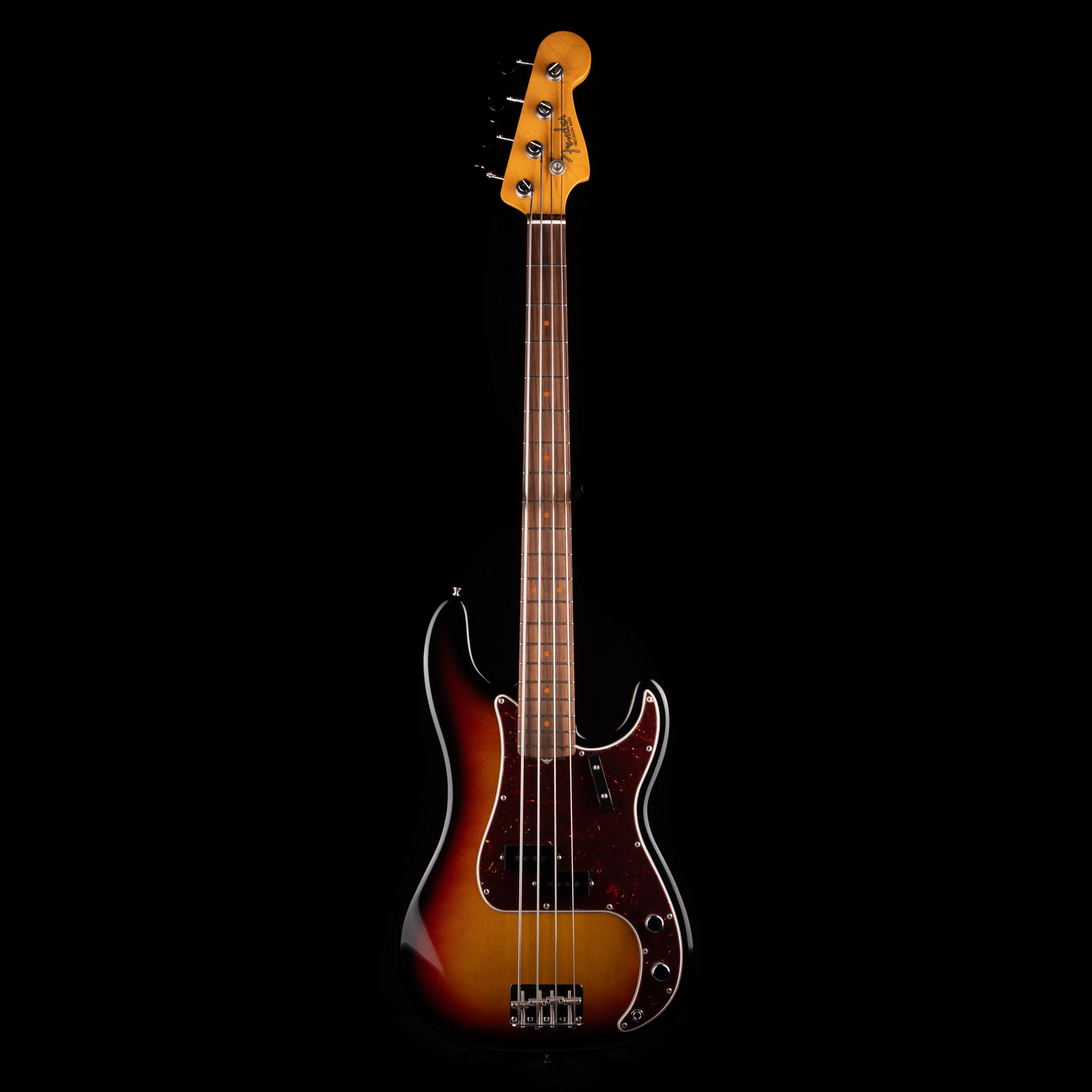 Pre Owned 2022 Fender American Vintage II 1960 Precision Bass 3-Tone Sunburst With Custom Shop Pickups With OHSC - Image 2