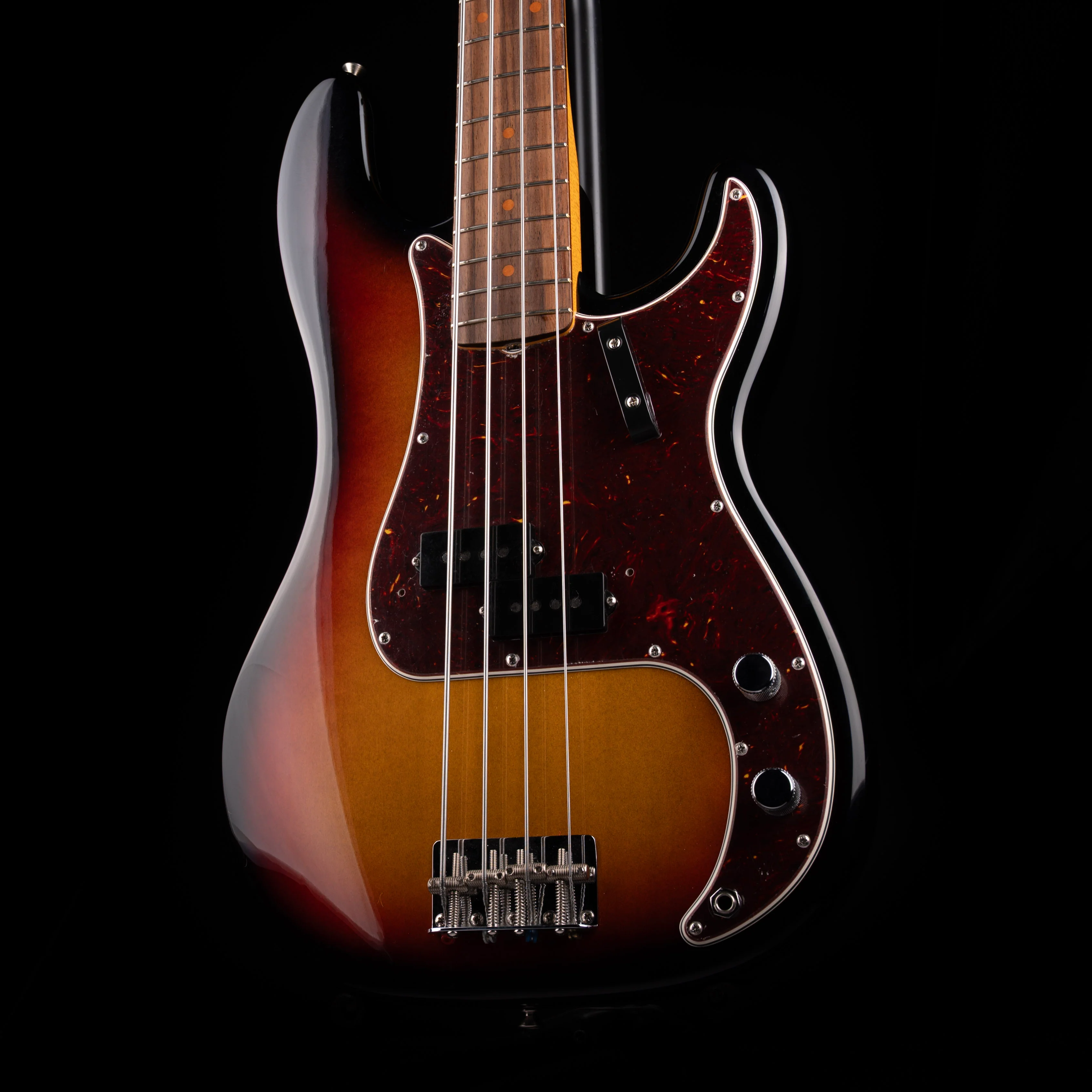 Pre Owned 2022 Fender American Vintage II 1960 Precision Bass 3-Tone Sunburst With Custom Shop Pickups With OHSC - Image 3