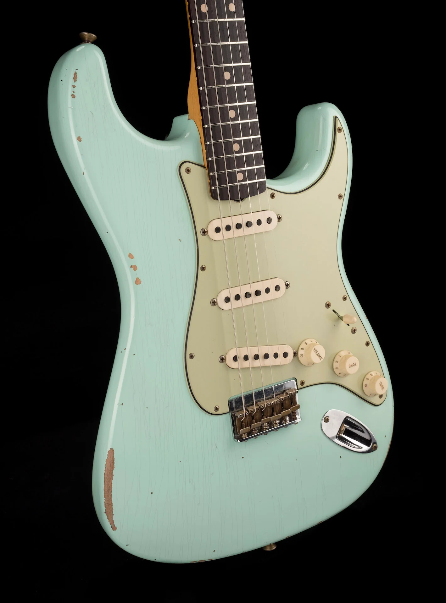 Pre Owned 2022 Fender Custom Shop ‘62 Stratocaster Relic Faded Surf Green - Image 10