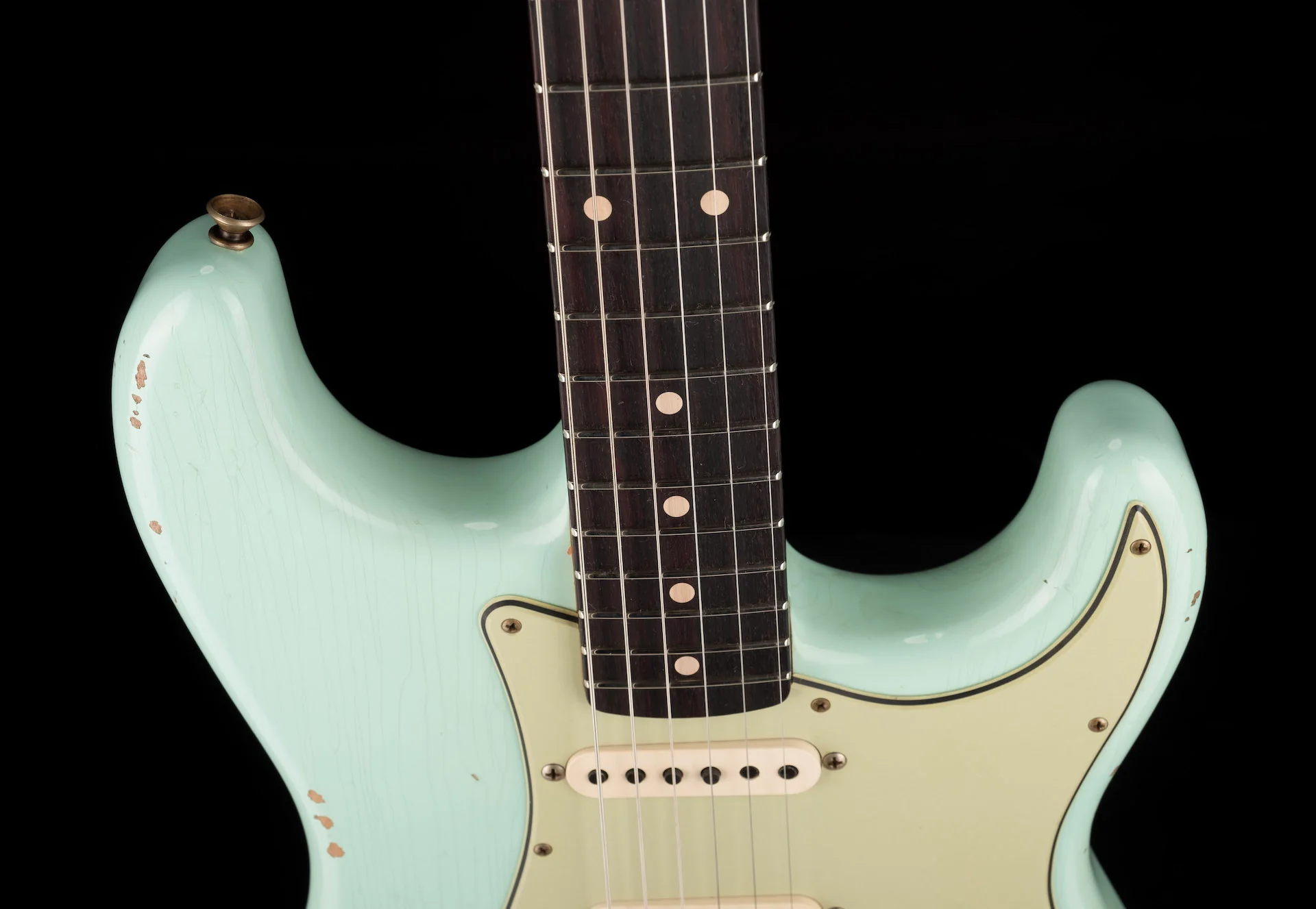 Pre Owned 2022 Fender Custom Shop ‘62 Stratocaster Relic Faded Surf Green - Image 3