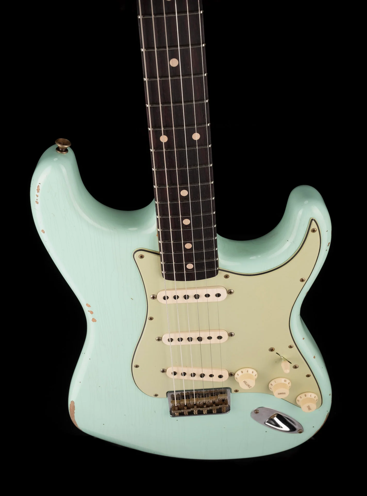 Pre Owned 2022 Fender Custom Shop ‘62 Stratocaster Relic Faded Surf Green - Image 5