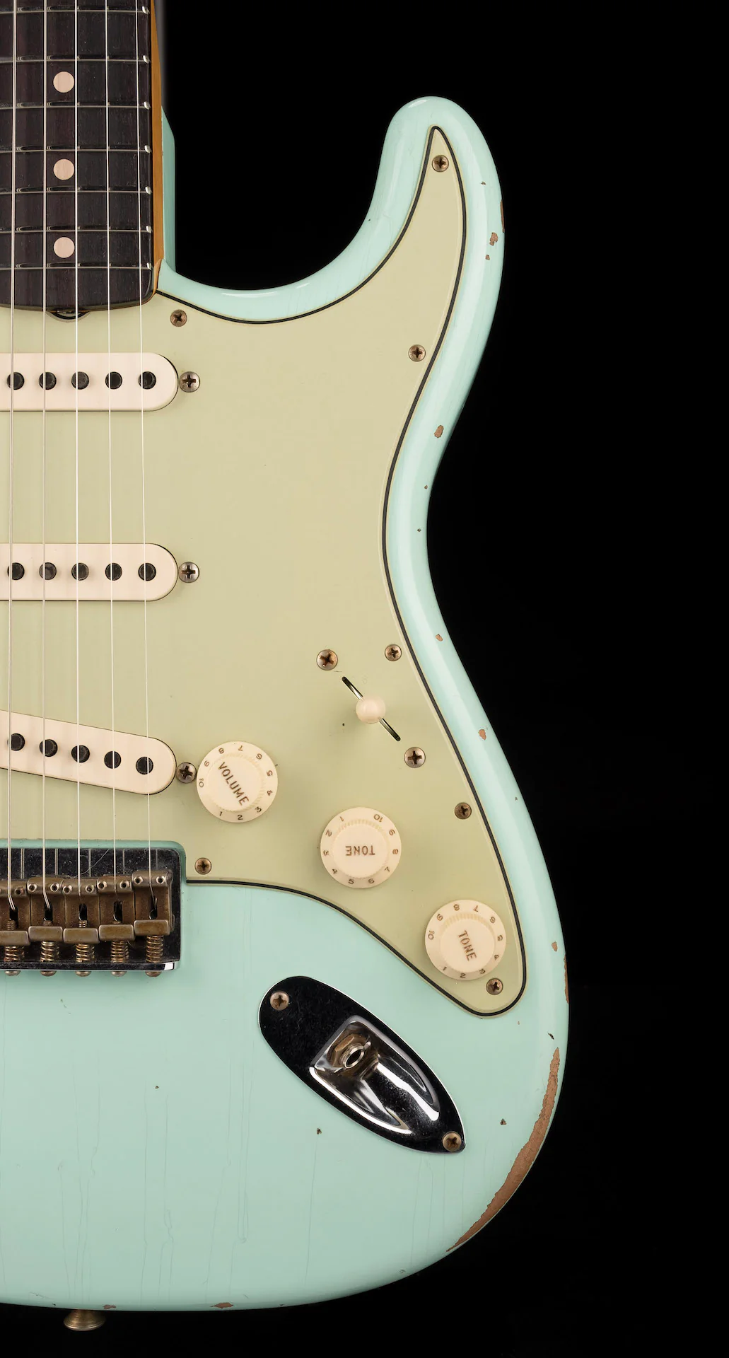 Pre Owned 2022 Fender Custom Shop ‘62 Stratocaster Relic Faded Surf Green - Image 9