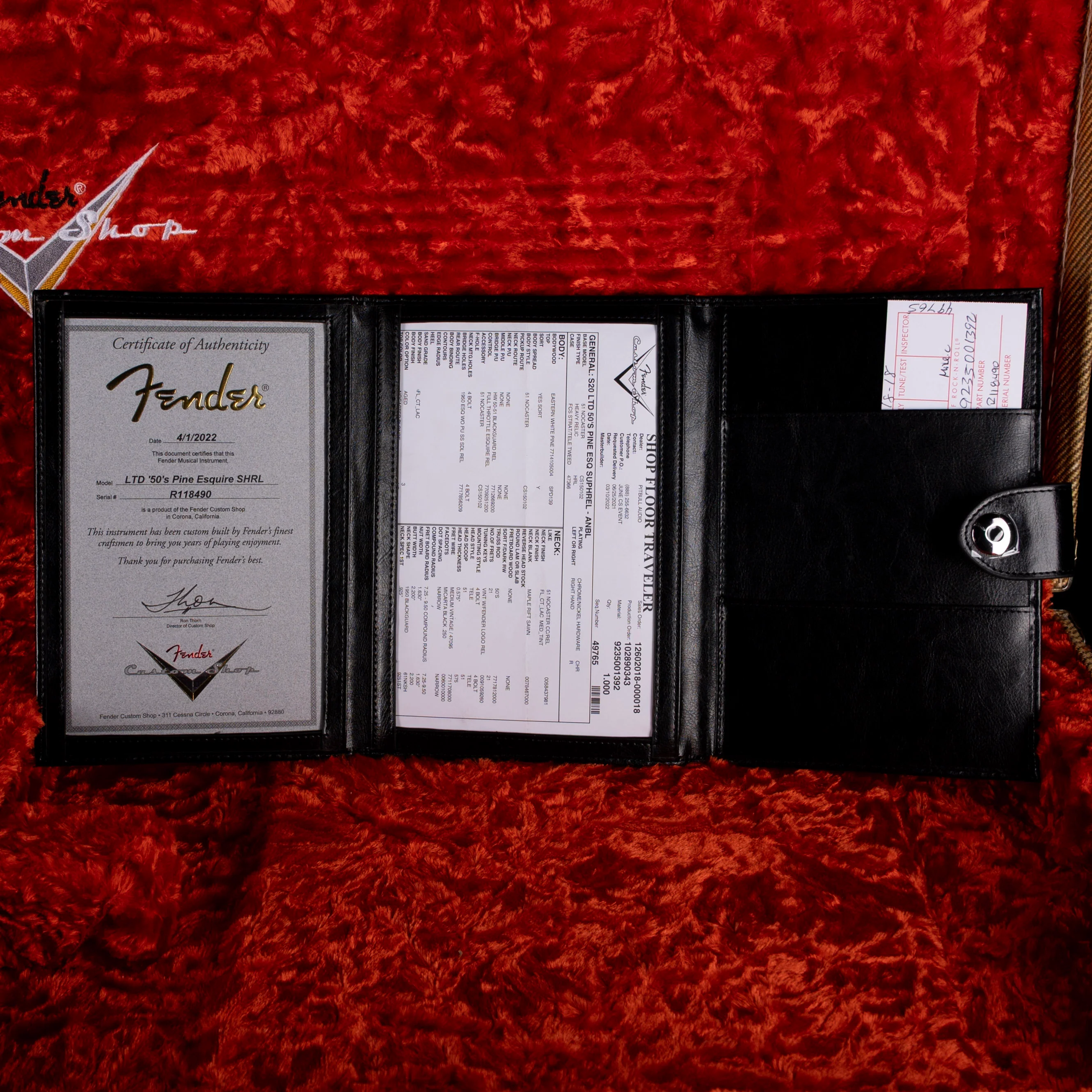 Pre Owned 2022 Fender Custom Shop Limited Edition 50's Pine Esquire, Super Heavy Relic Nocaster Blonde With OHSC - Image 15