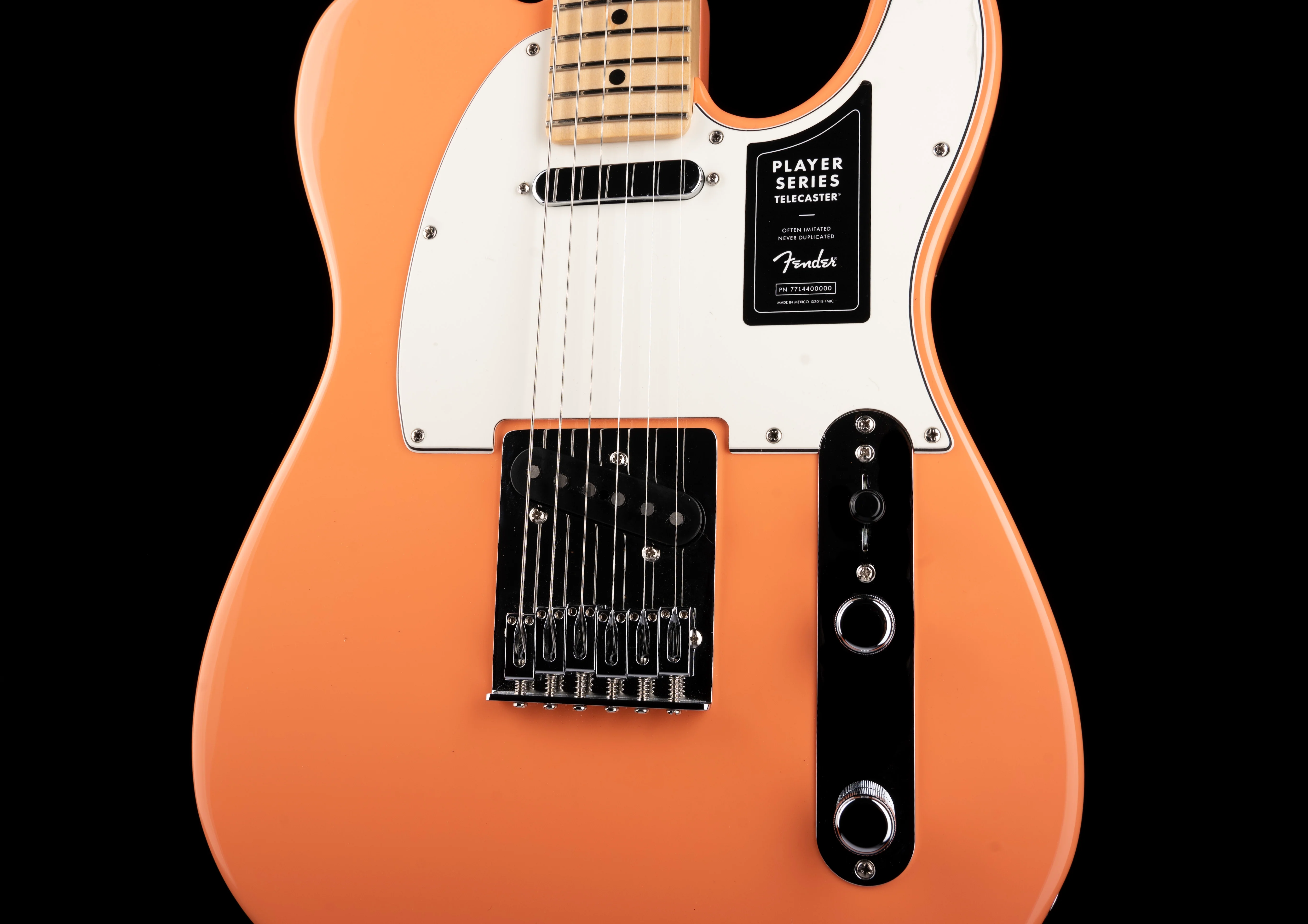 Pre Owned 2022 Fender Limited Edition Player Series Telecaster Pacific Peach With Gig Bag - Image 5
