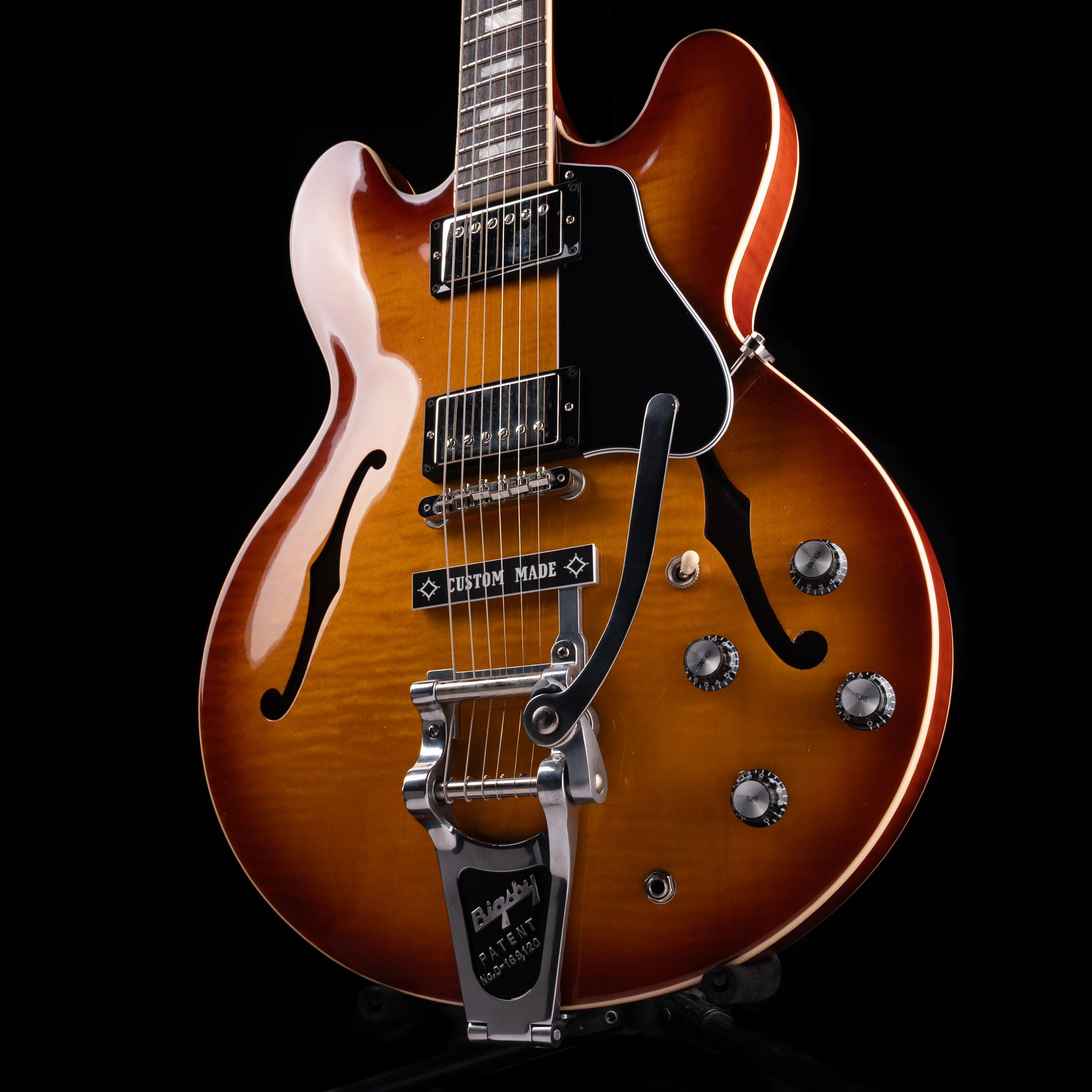 Pre-Owned 2022 Gibson ES-335 Figured Iced Tea with OHSC - Image 3