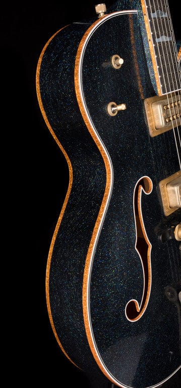 Pre-Owned 2022 Gretsch Custom Shop Masterbuilt Stephen Stern G6136CS Relic Black Holoflake Falcon with OHSC - Image 11