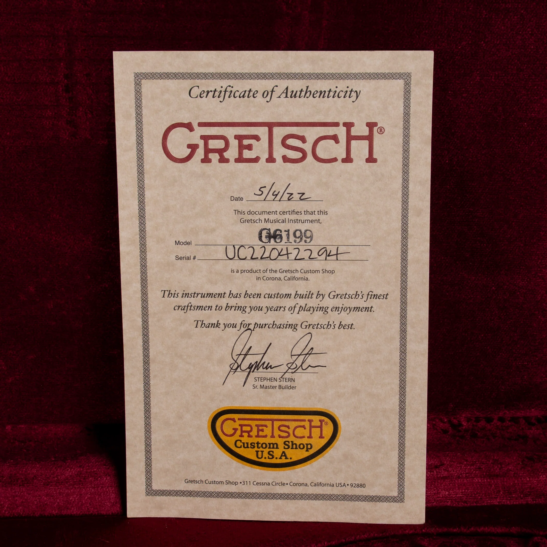 Used 2022 Gretsch Custom Shop Masterbuilt Stephen Stern G6199 Caddy Bo Aged Korina With OHSC - Brian Ray Collection - Image 15