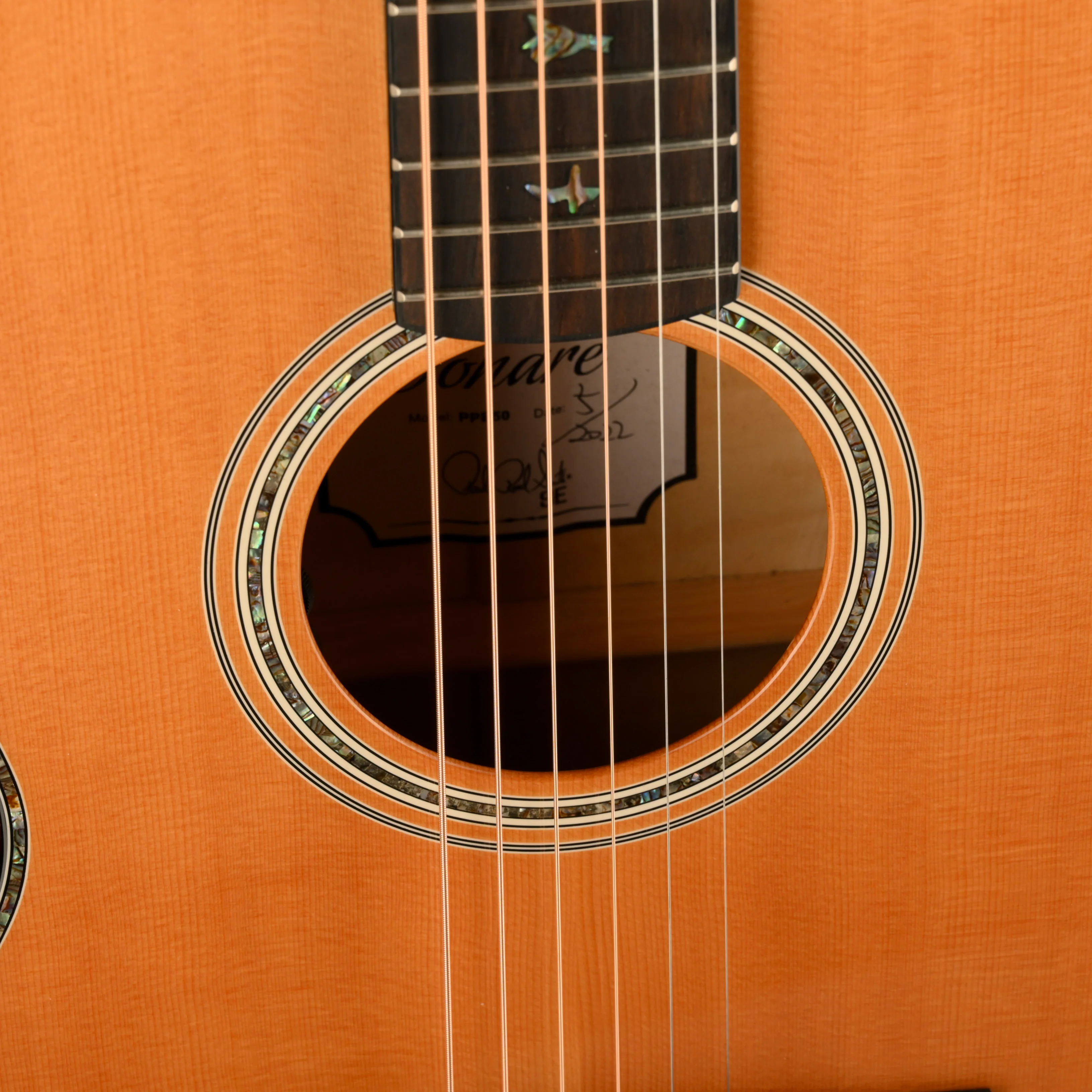 Pre Owned 2022 PRS SE P50E Tonare Parlor Natural Acoustic Guitar With Gig Bag - Image 4