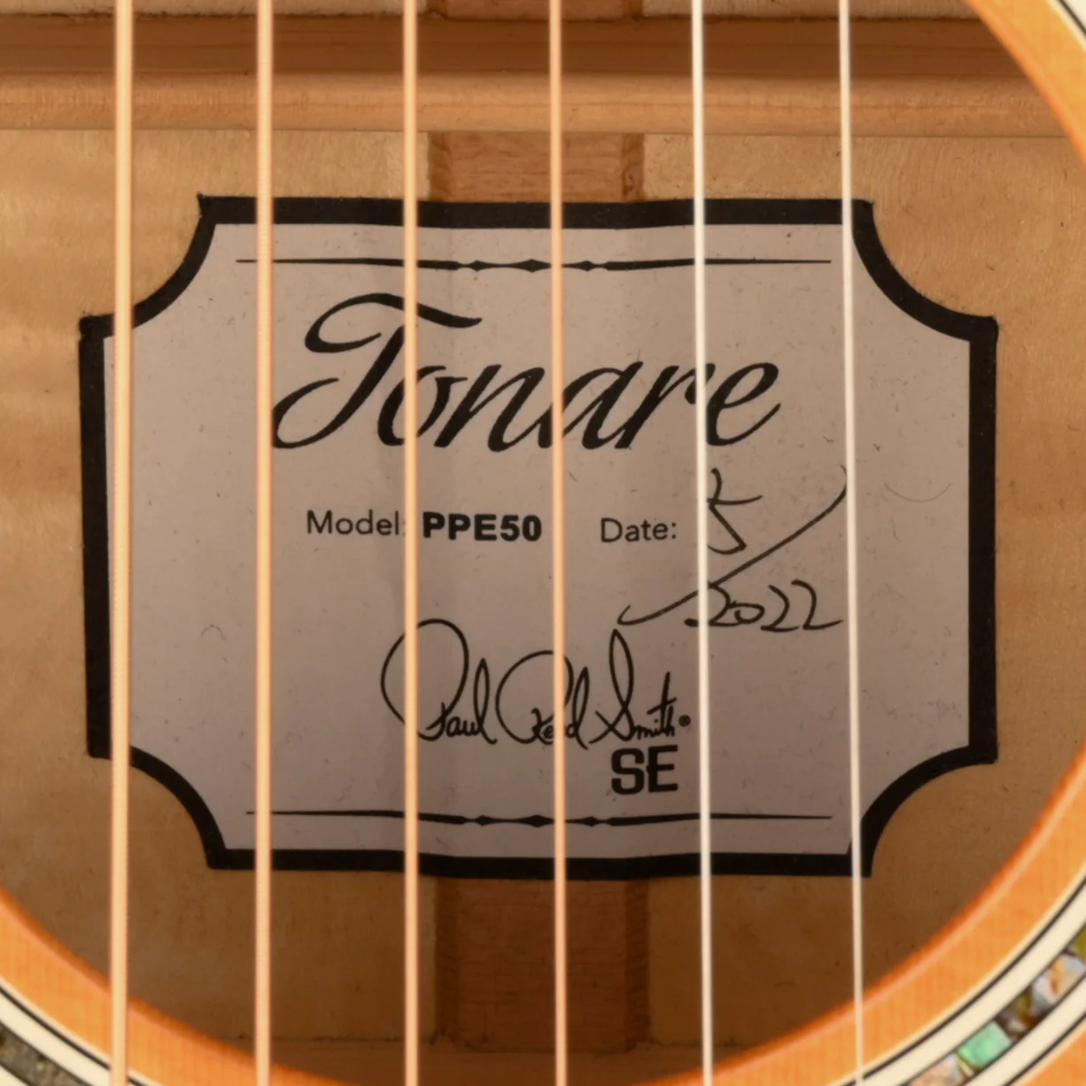 Pre Owned 2022 PRS SE P50E Tonare Parlor Natural Acoustic Guitar With Gig Bag - Image 8