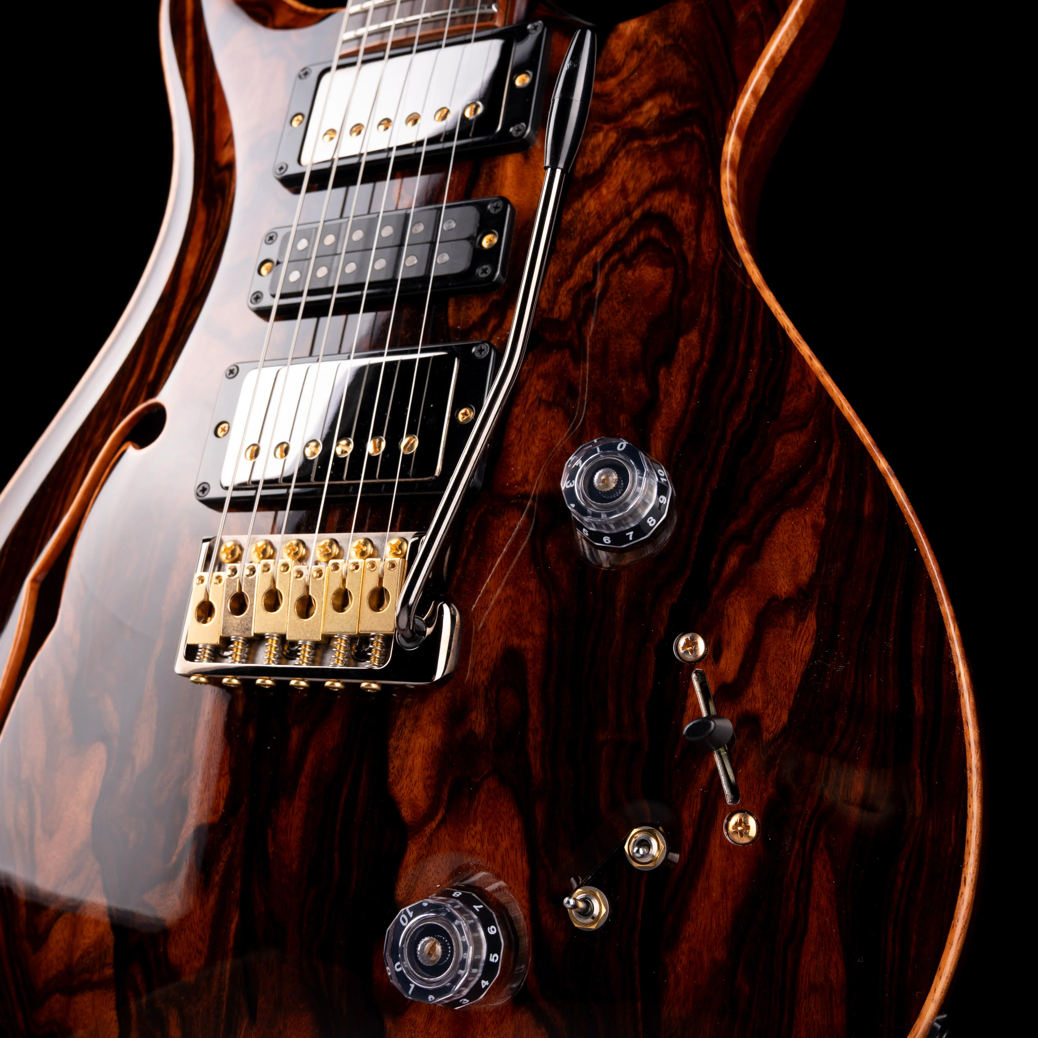 Pre Owned 2022 PRS Private Stock Special Semi-Hollow Macassar Ebony Top With OHSC - Image 5