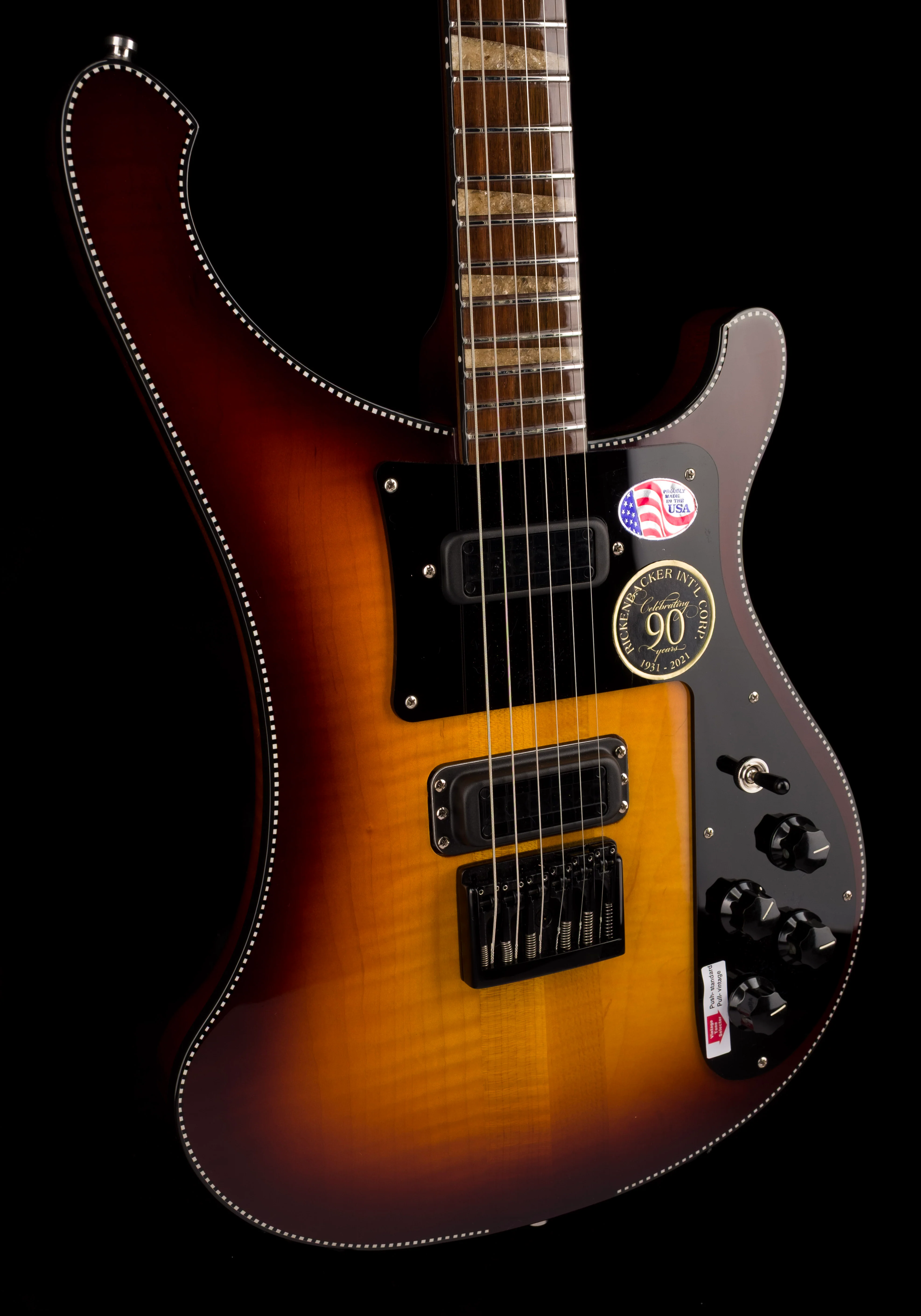 Pre Owned 2022 Rickenbacker Limited Edition 90th Anniversary 480XC TBG TobaccoGlo Guitar With OHSC - Serial # 22 17794 - Image 10