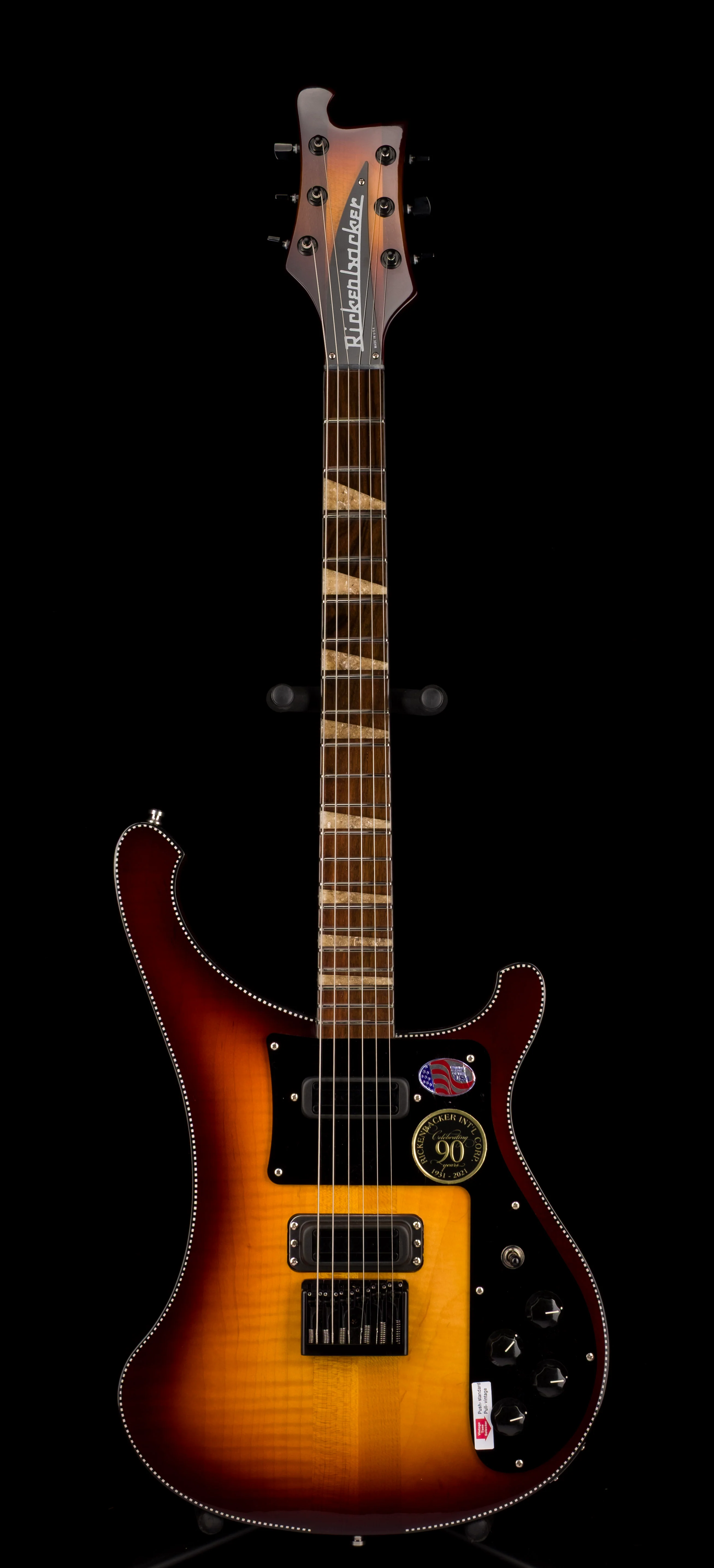 Pre Owned 2022 Rickenbacker Limited Edition 90th Anniversary 480XC TBG TobaccoGlo Guitar With OHSC - Serial # 22 17794 - Image 2