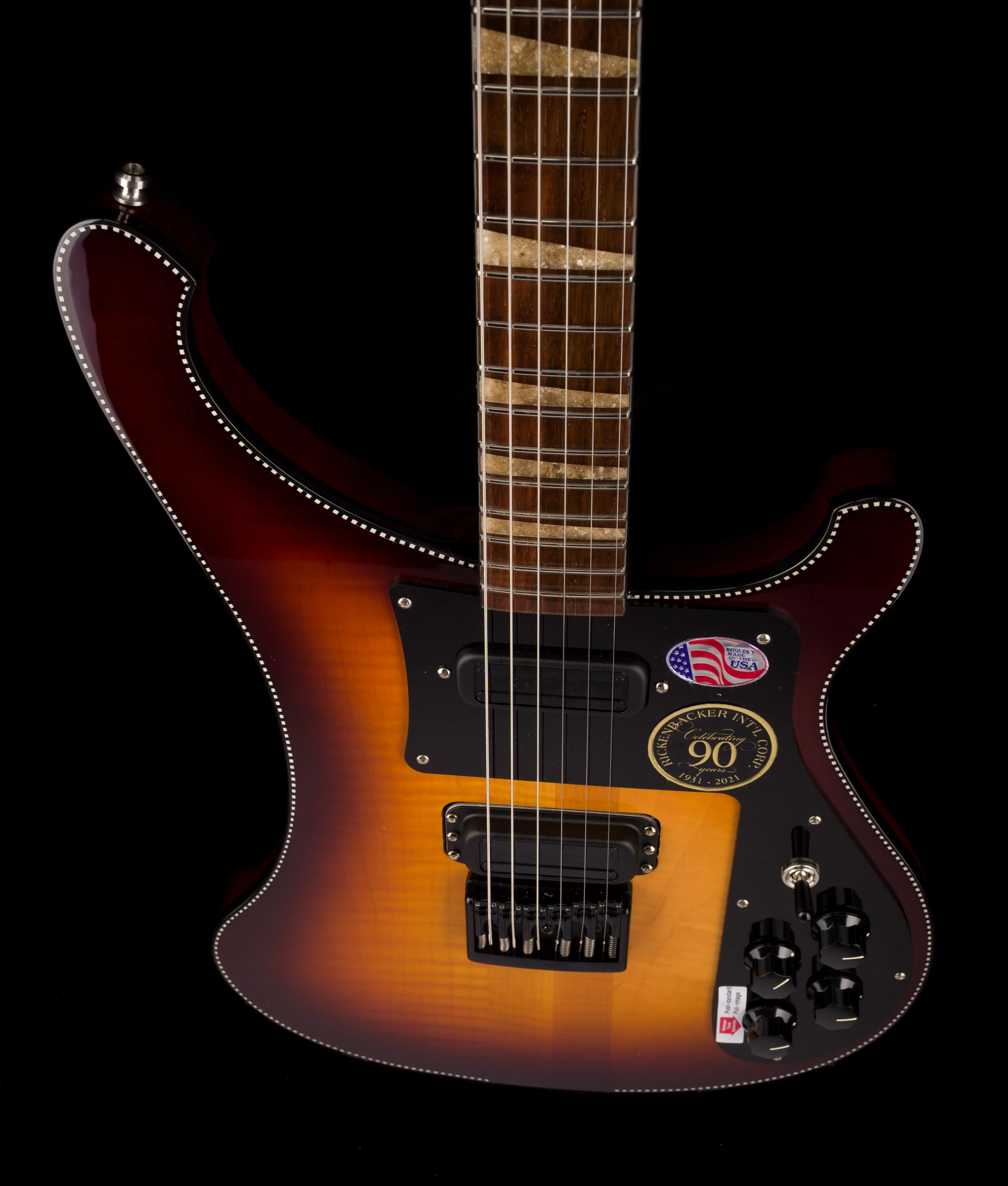 Pre Owned 2022 Rickenbacker Limited Edition 90th Anniversary 480XC TBG TobaccoGlo Guitar With OHSC - Serial # 22 17794 - Image 4