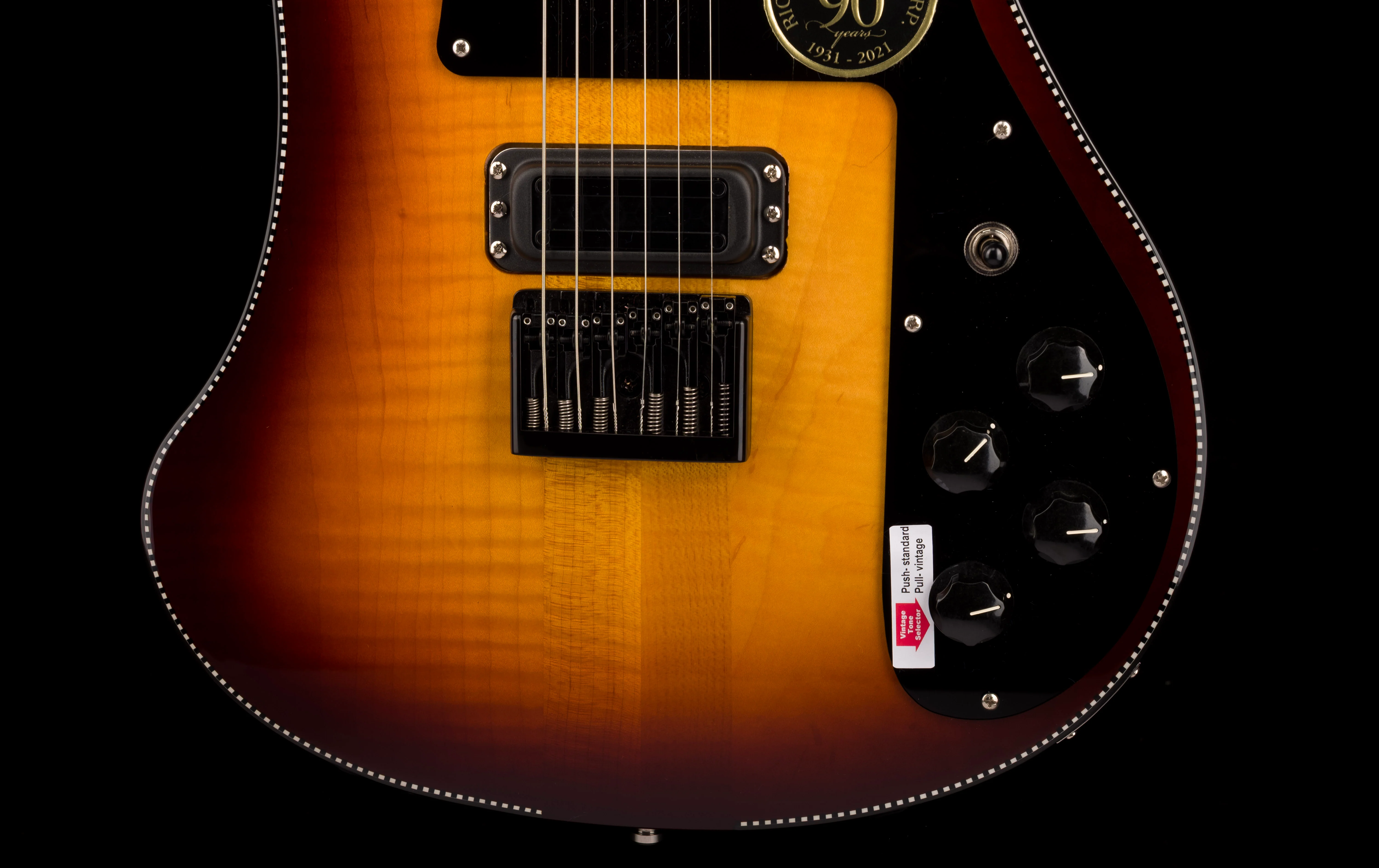 Pre Owned 2022 Rickenbacker Limited Edition 90th Anniversary 480XC TBG TobaccoGlo Guitar With OHSC - Serial # 22 17794 - Image 5