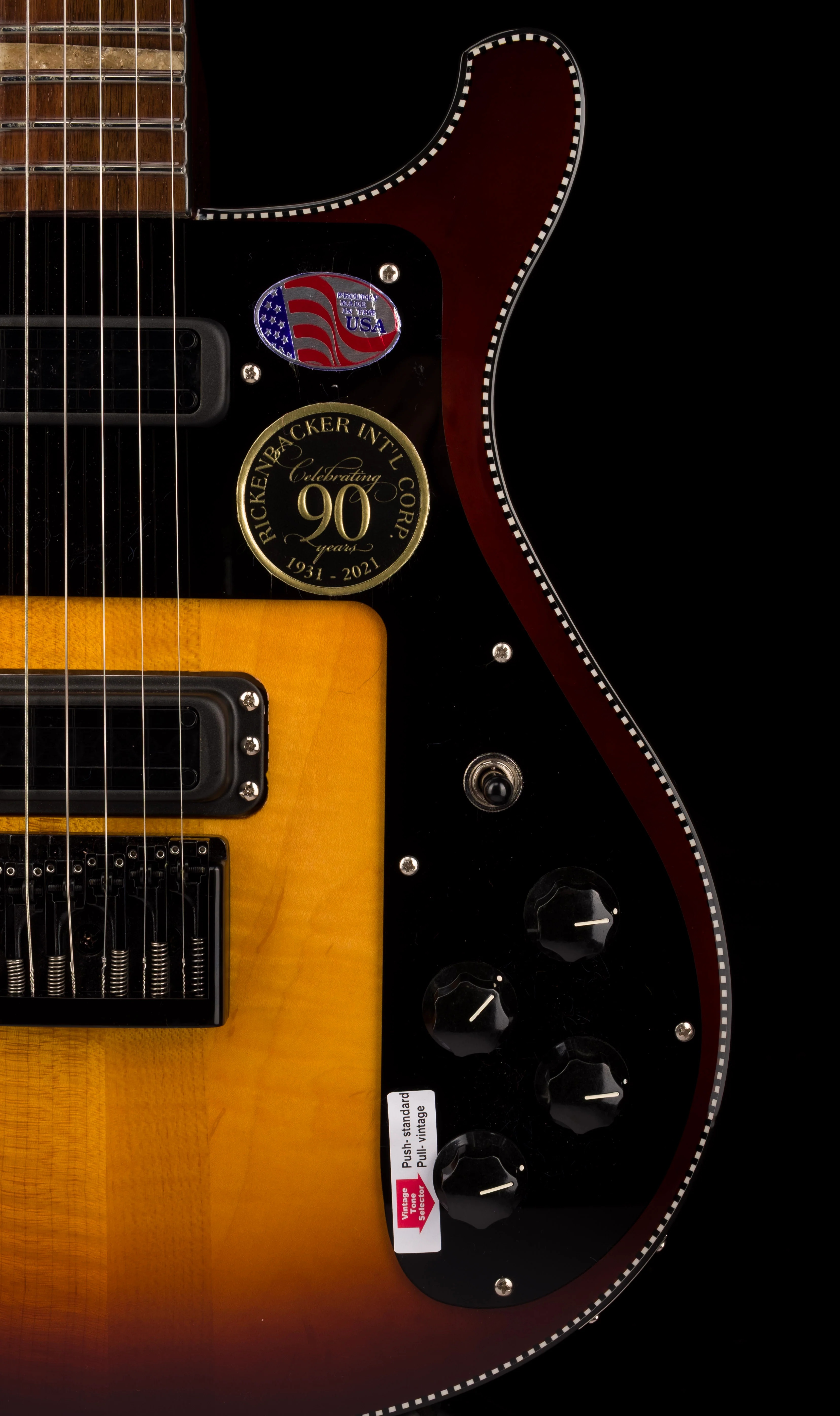 Pre Owned 2022 Rickenbacker Limited Edition 90th Anniversary 480XC TBG TobaccoGlo Guitar With OHSC - Serial # 22 17794 - Image 8