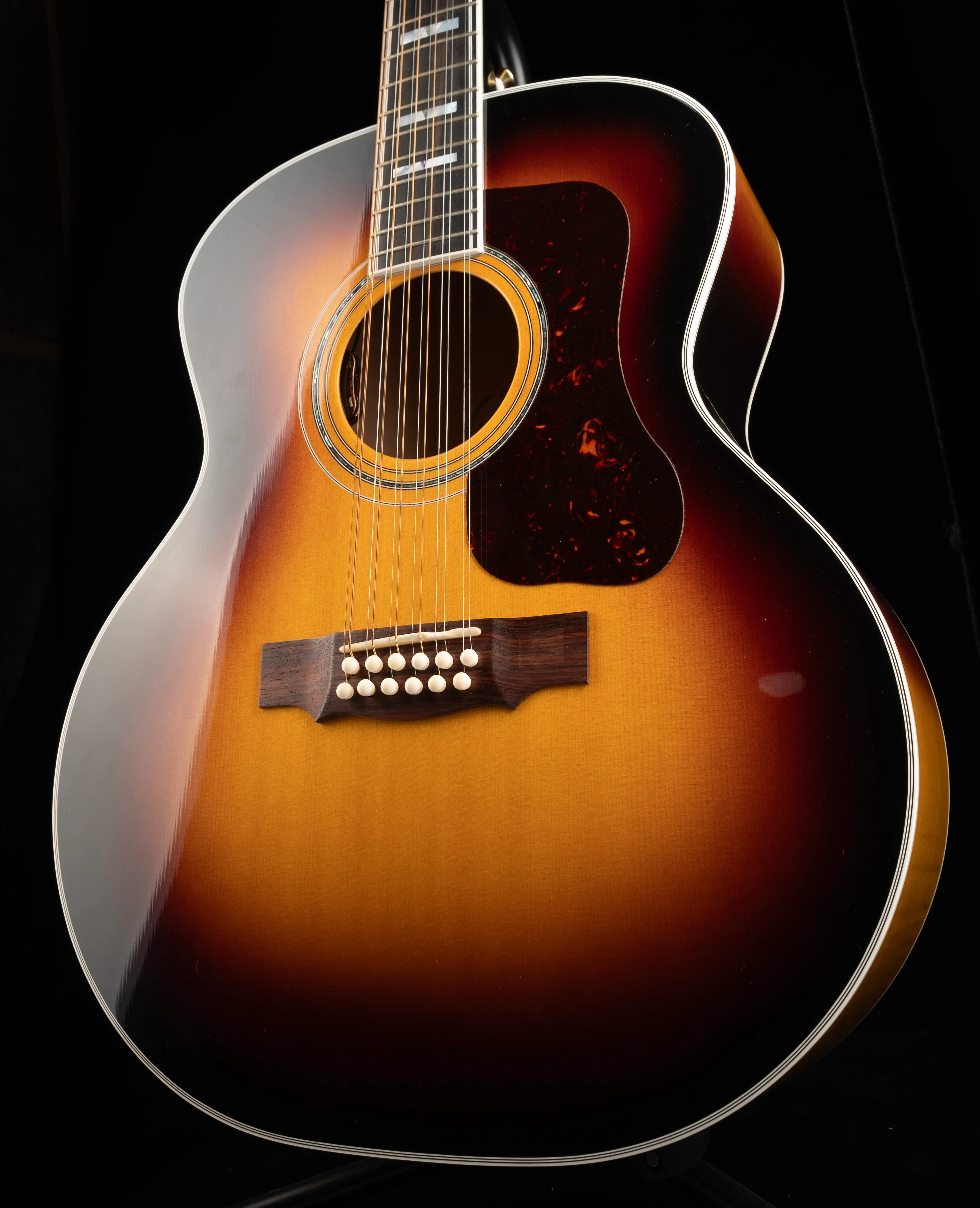 Pre Owned Guild F-512 Maple 12-String Acoustic Electric Guitar Antique Burst With OHSC - Image 5