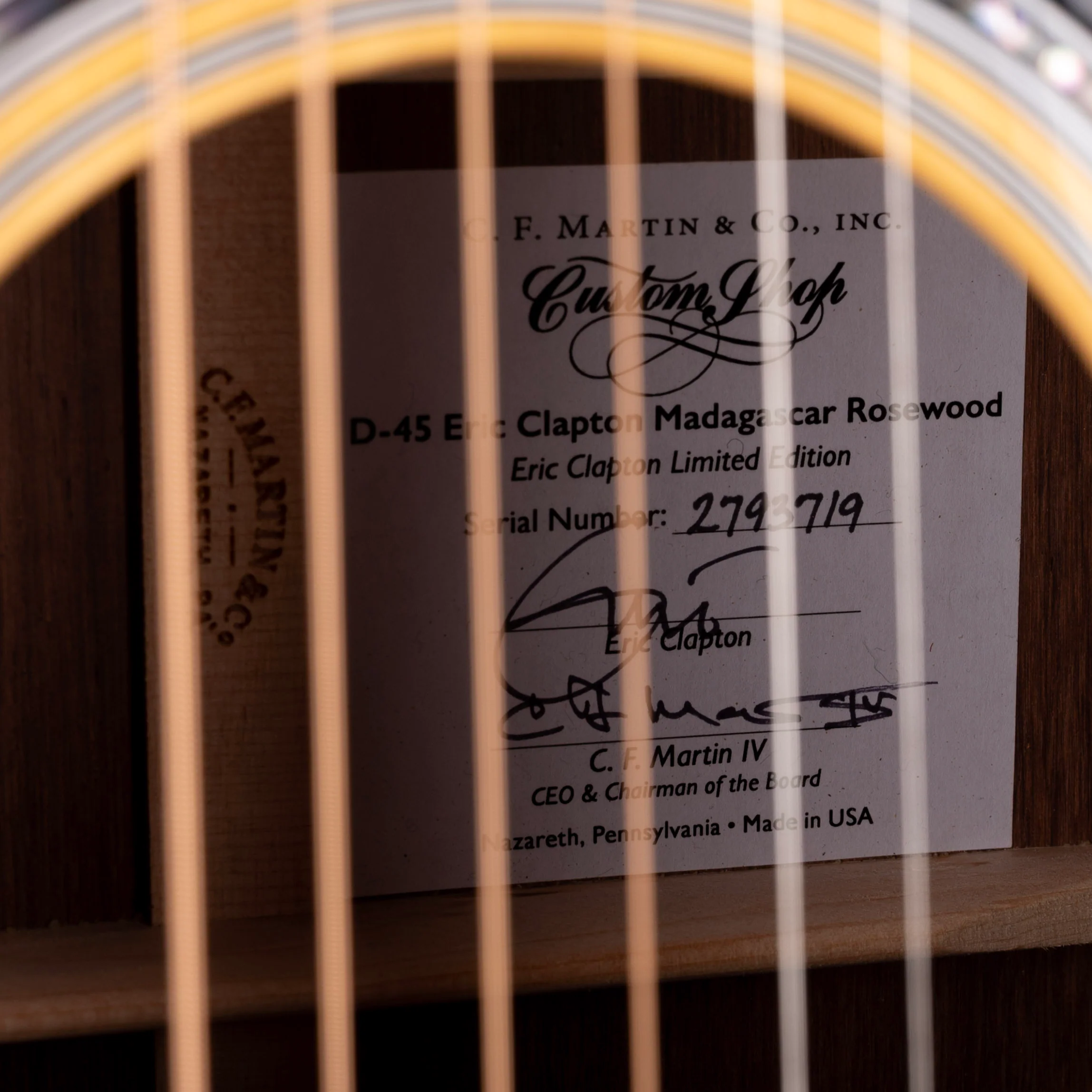 Pre Owned 2023 Martin Limited Edition Eric Clapton D-45 Madagascar Rosewood Acoustic Guitar With OHSC - Image 9