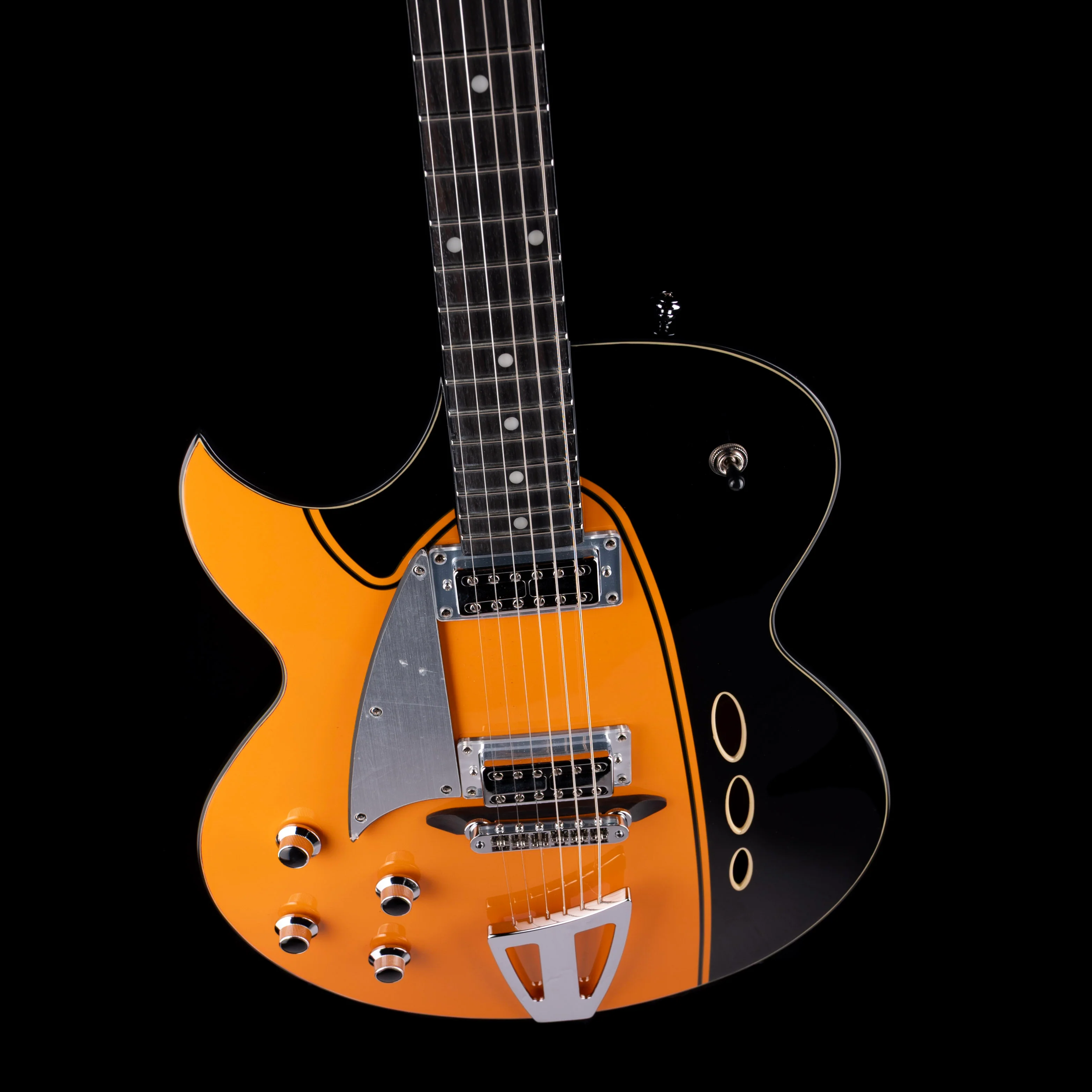 Pre Owned 2024 Eastwood	Backlund Rockerbox II Left-Handed Orange Stain With Gig Bag - Image 3