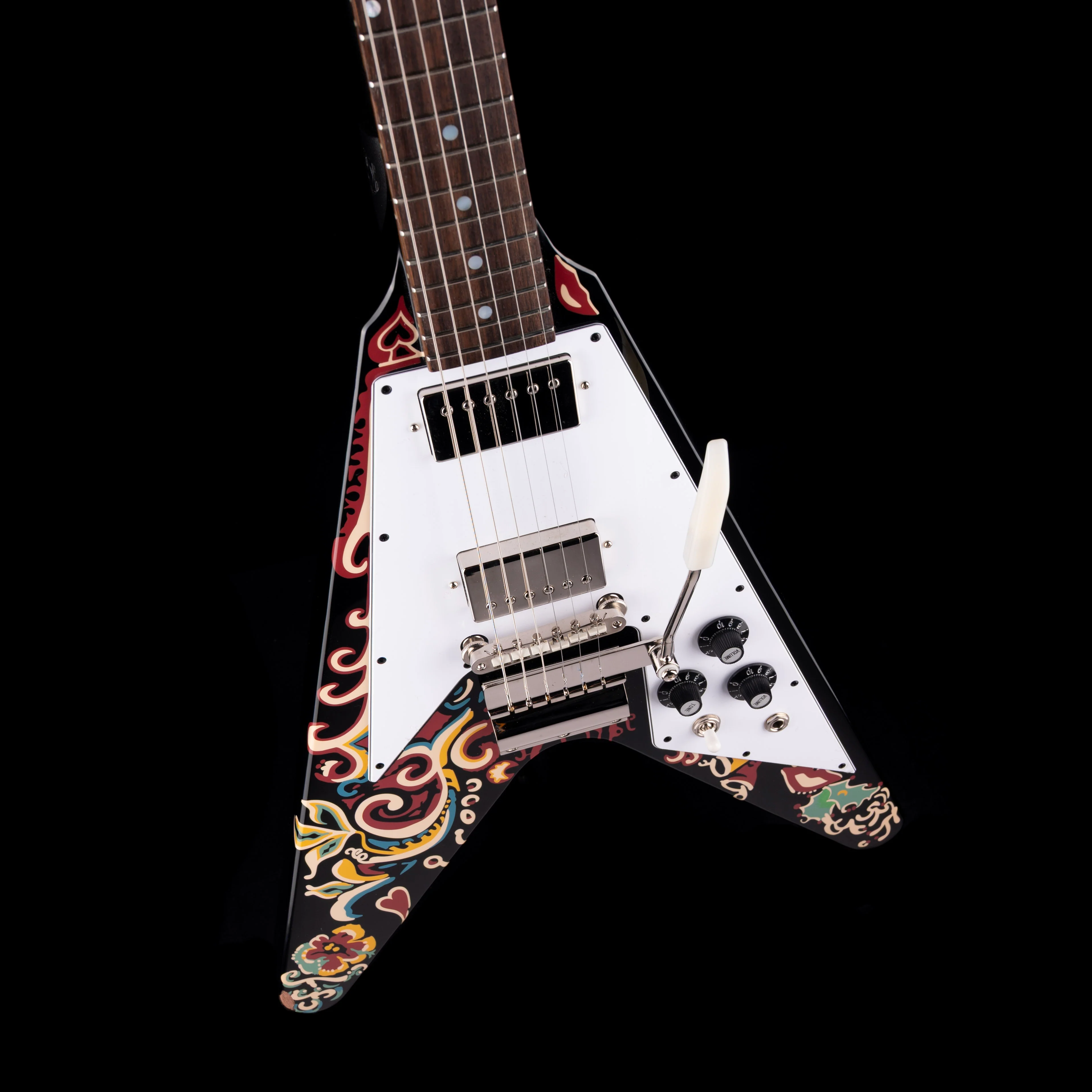 Pre-Owned 2024 Epiphone Jimi Hendrix "Love Drops" Signature Flying V Black With OHSC - Image 3