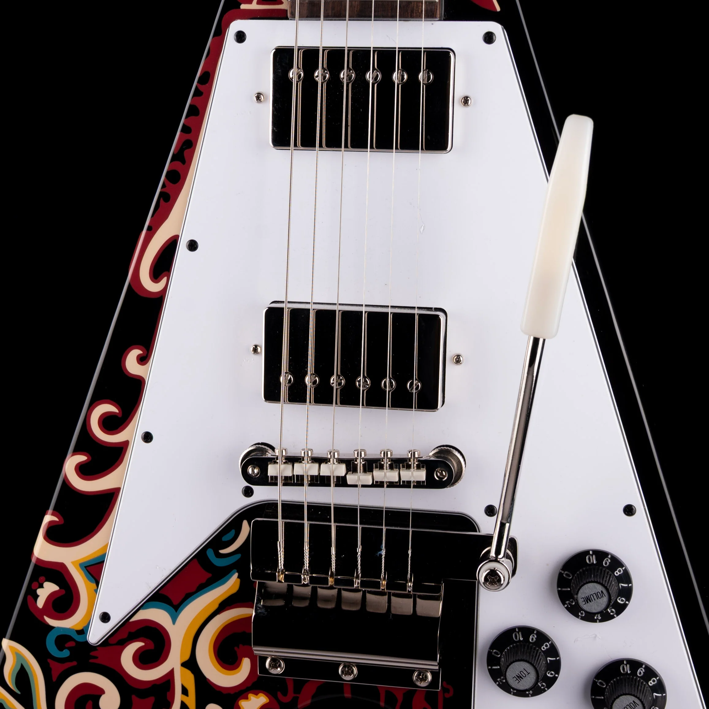 Pre-Owned 2024 Epiphone Jimi Hendrix "Love Drops" Signature Flying V Black With OHSC - Image 4