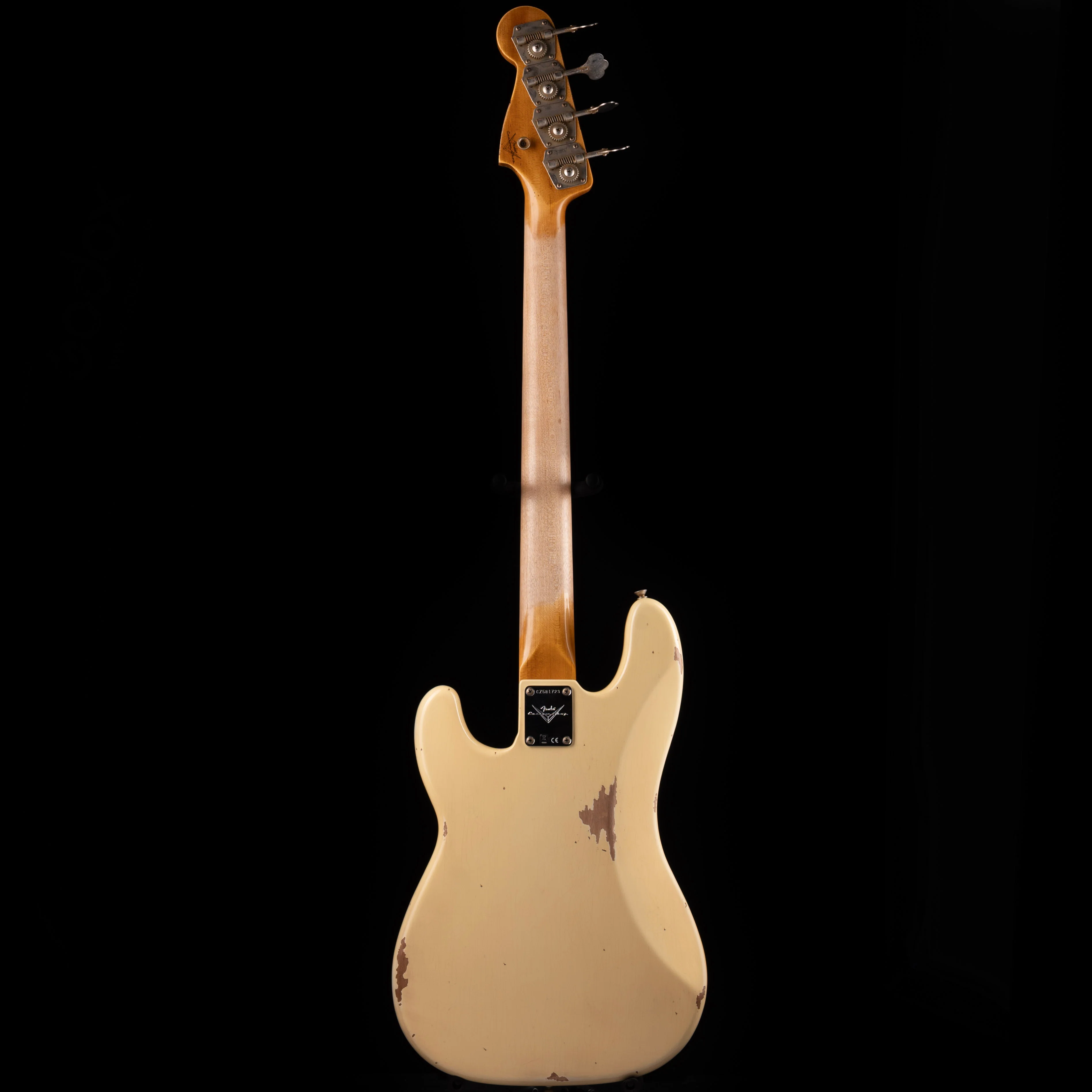 Pre-Owned 2024 Fender Custom Shop 1964 Precision Bass Relic Aged Vintage White With OHSC - Image 11
