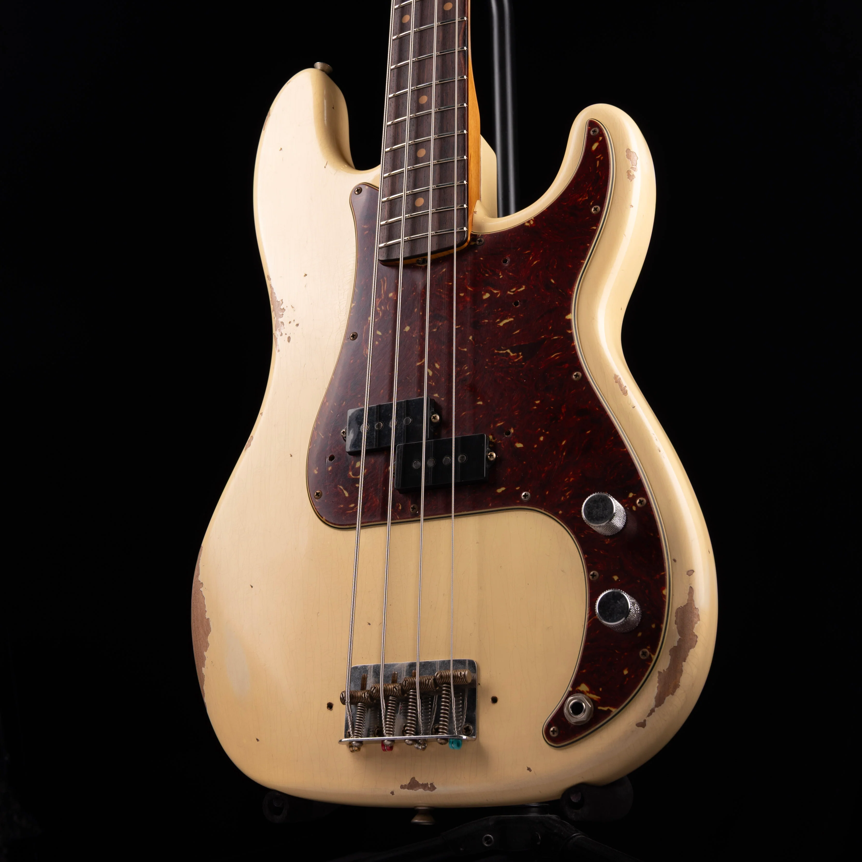 Pre-Owned 2024 Fender Custom Shop 1964 Precision Bass Relic Aged Vintage White With OHSC - Image 3