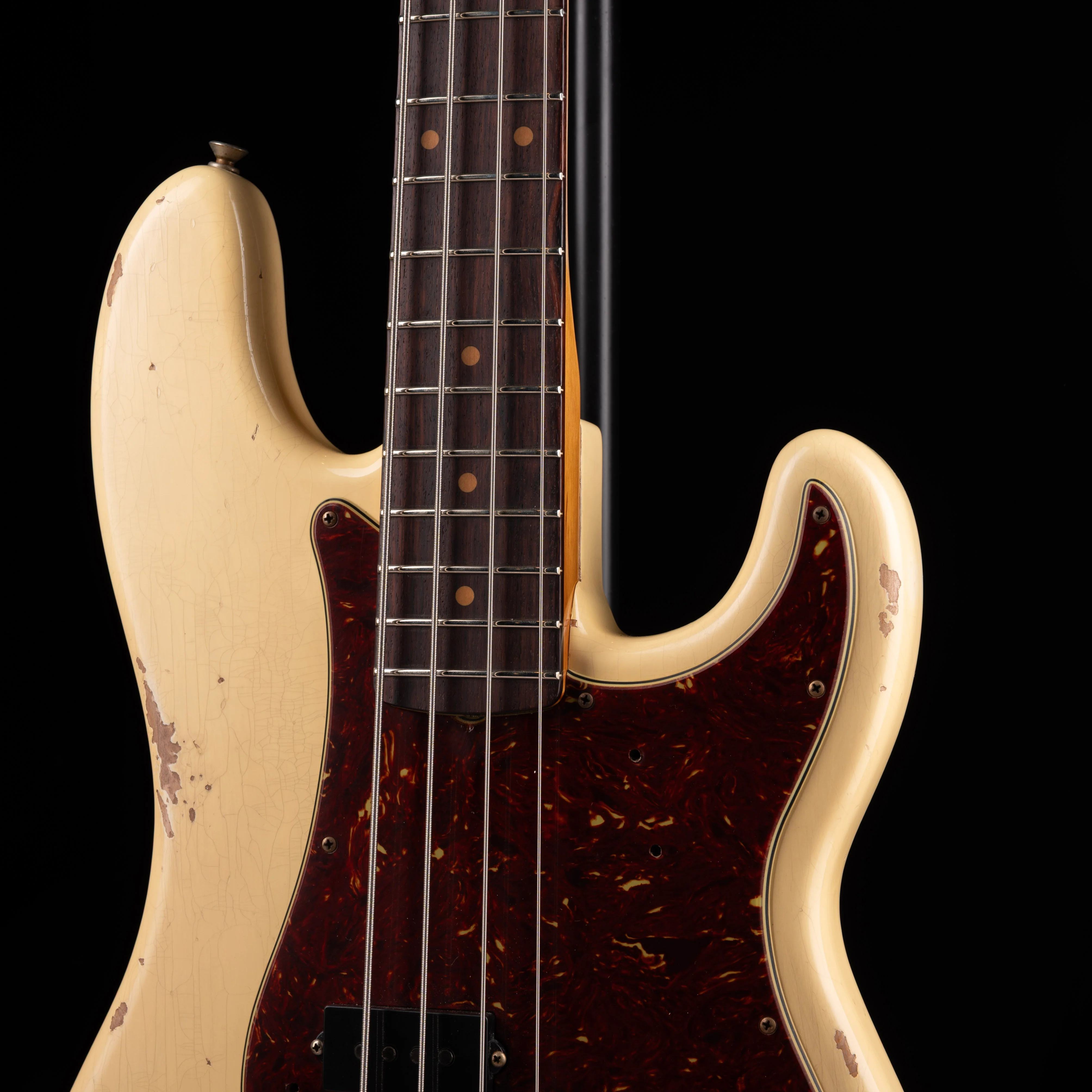 Pre-Owned 2024 Fender Custom Shop 1964 Precision Bass Relic Aged Vintage White With OHSC - Image 5