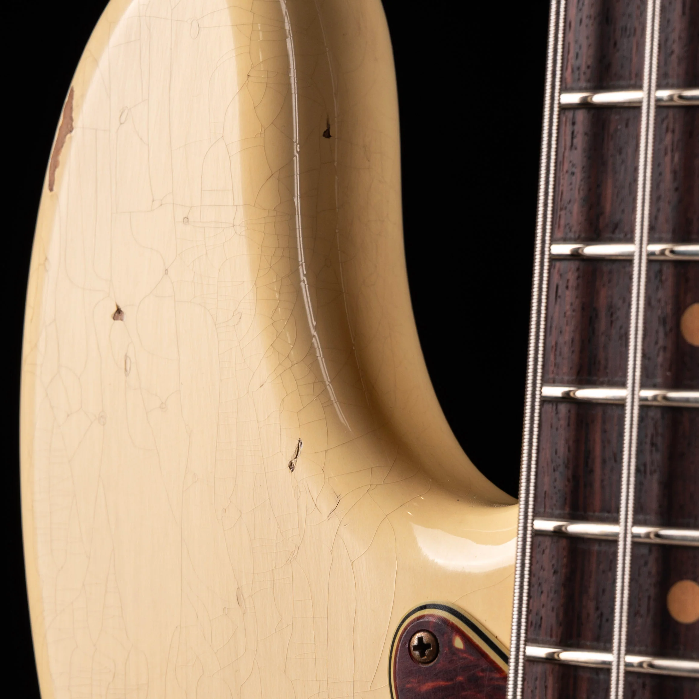 Pre-Owned 2024 Fender Custom Shop 1964 Precision Bass Relic Aged Vintage White With OHSC - Image 6