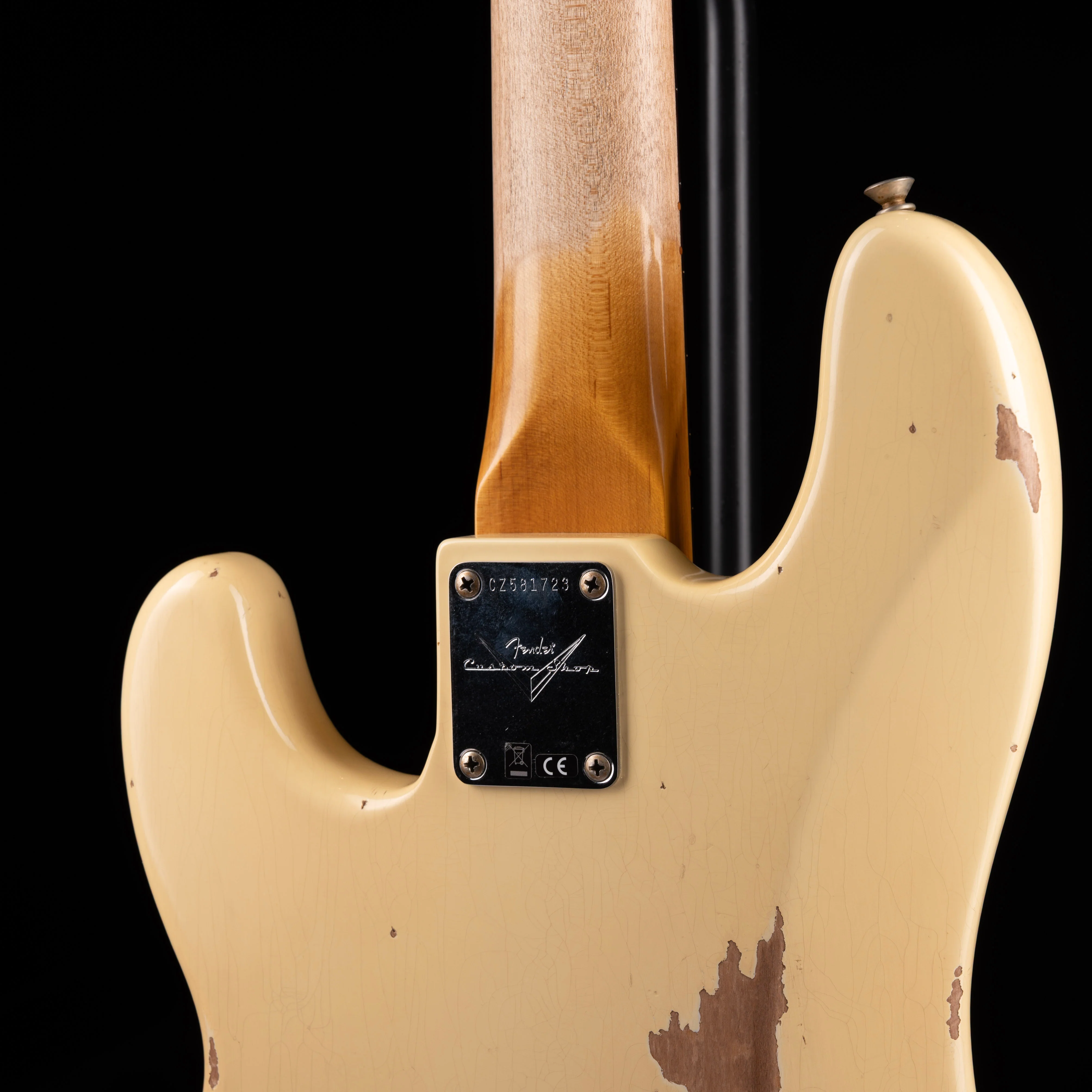 Pre-Owned 2024 Fender Custom Shop 1964 Precision Bass Relic Aged Vintage White With OHSC - Image 7