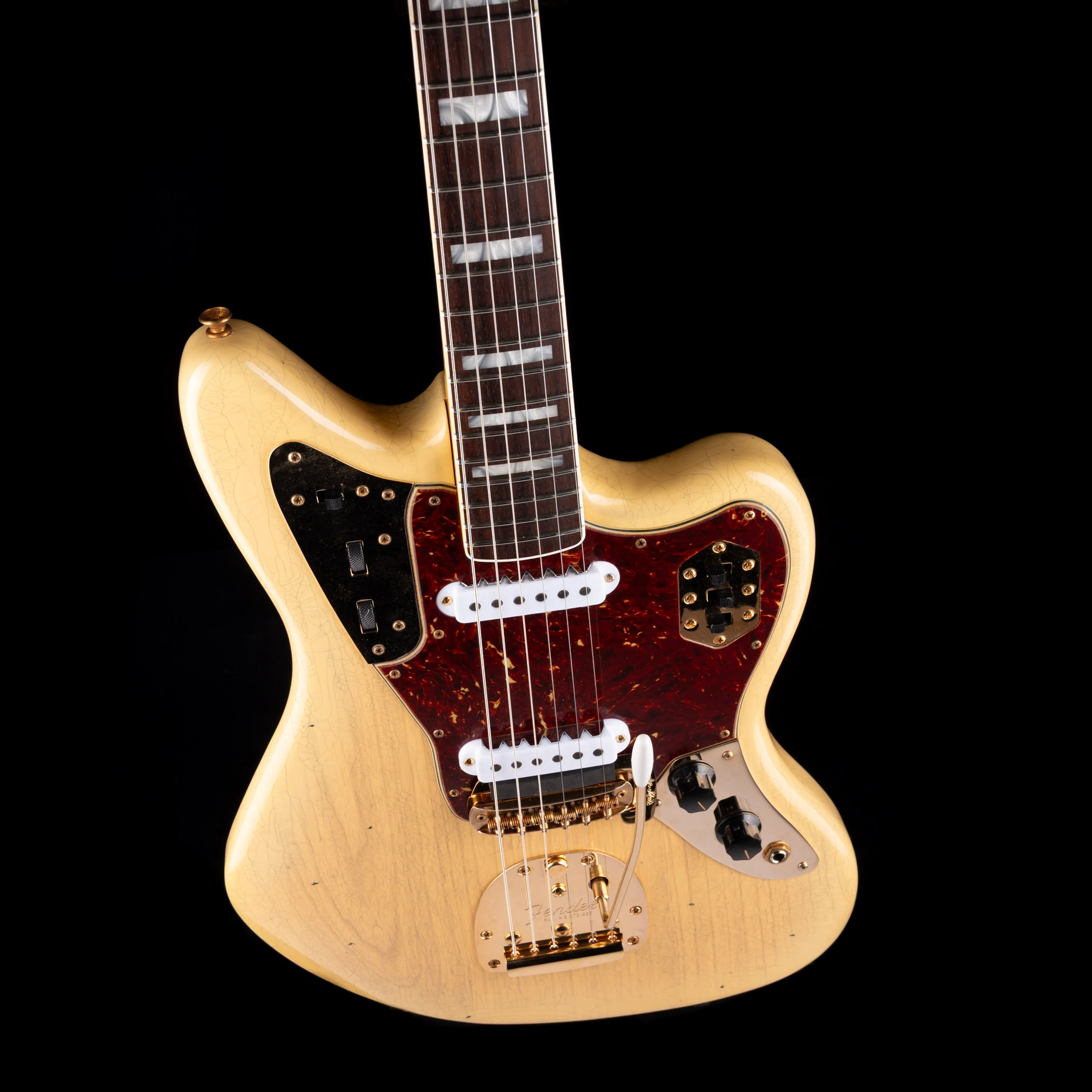 Pre Owned 2024 Fender Custom Shop 1966 Jaguar Journeyman Relic Aged Natural Blonde & OHSC - Image 3