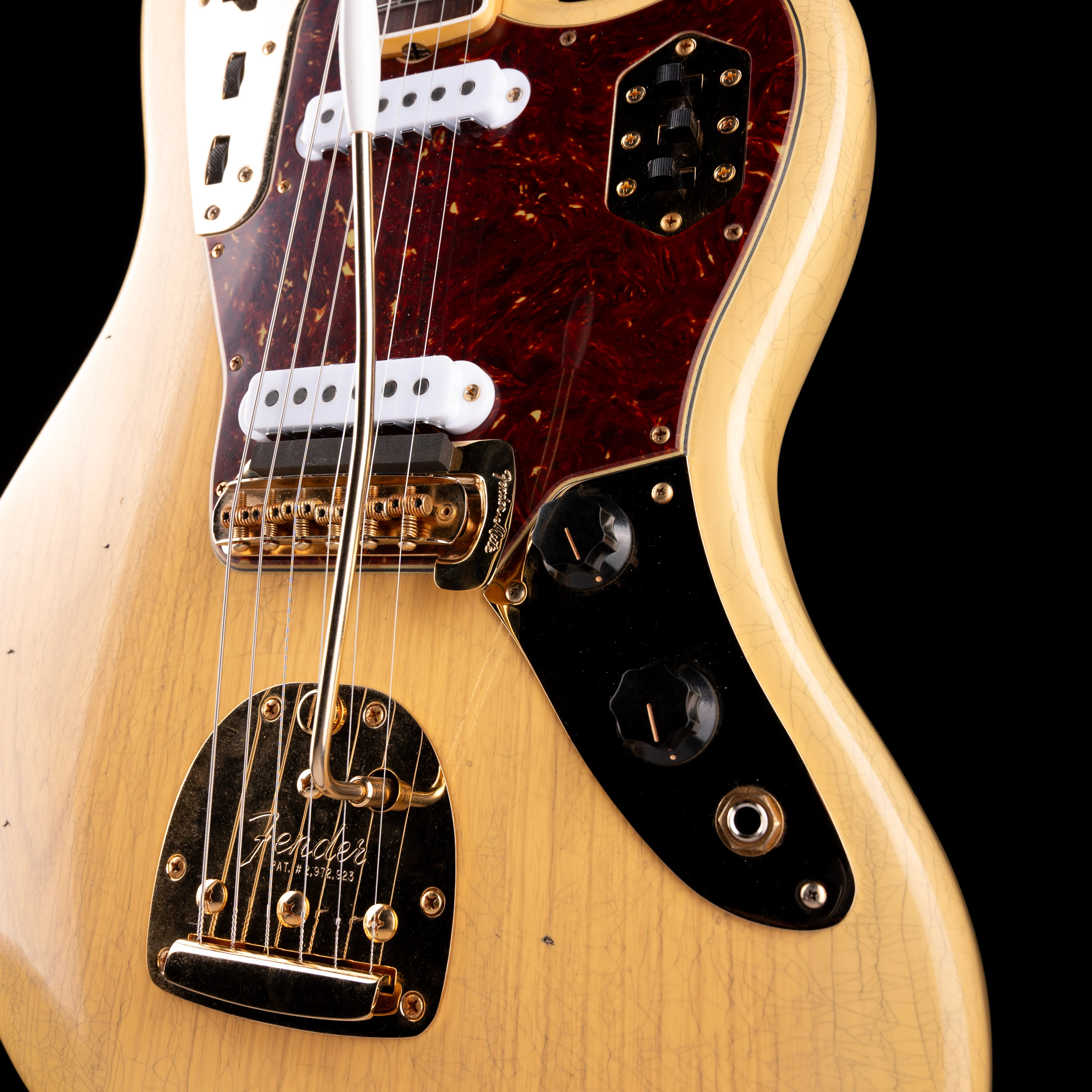 Pre Owned 2024 Fender Custom Shop 1966 Jaguar Journeyman Relic Aged Natural Blonde & OHSC - Image 5
