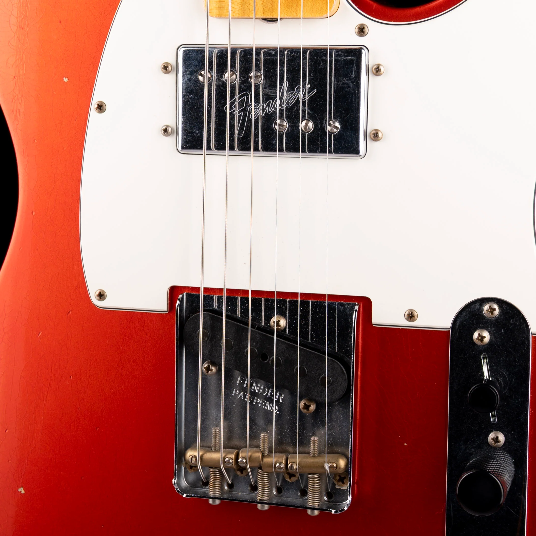 Pre Owned 2024 Fender Custom Shop Postmodern Telecaster HS Journeyman Relic Faded Aged Candy Tangerine With OHSC - Image 4