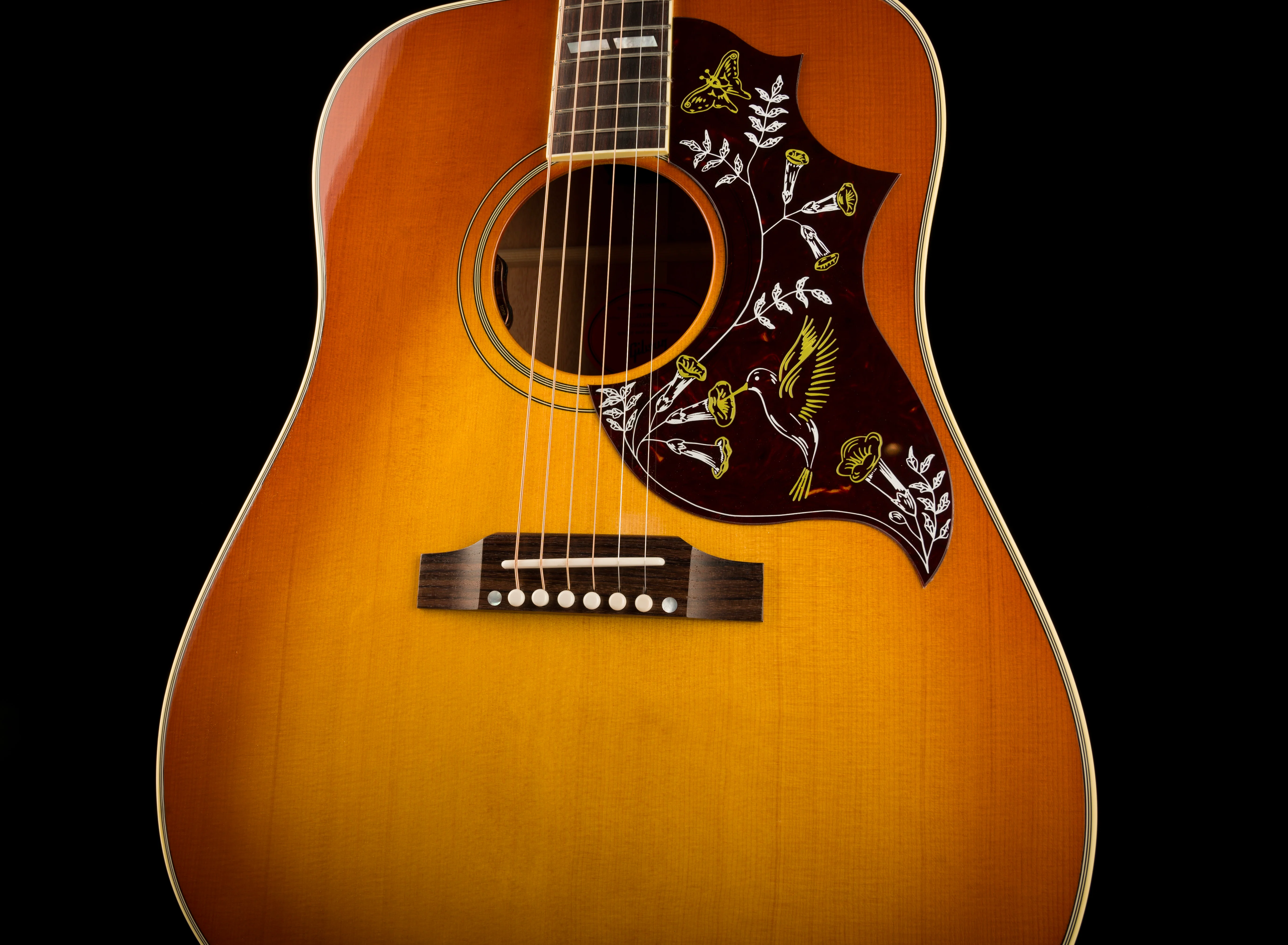 Pre Owned 2024 Gibson Hummingbird Original Heritage Cherry Sunburst Acoustic Electric Guitar With OHSC - Image 6