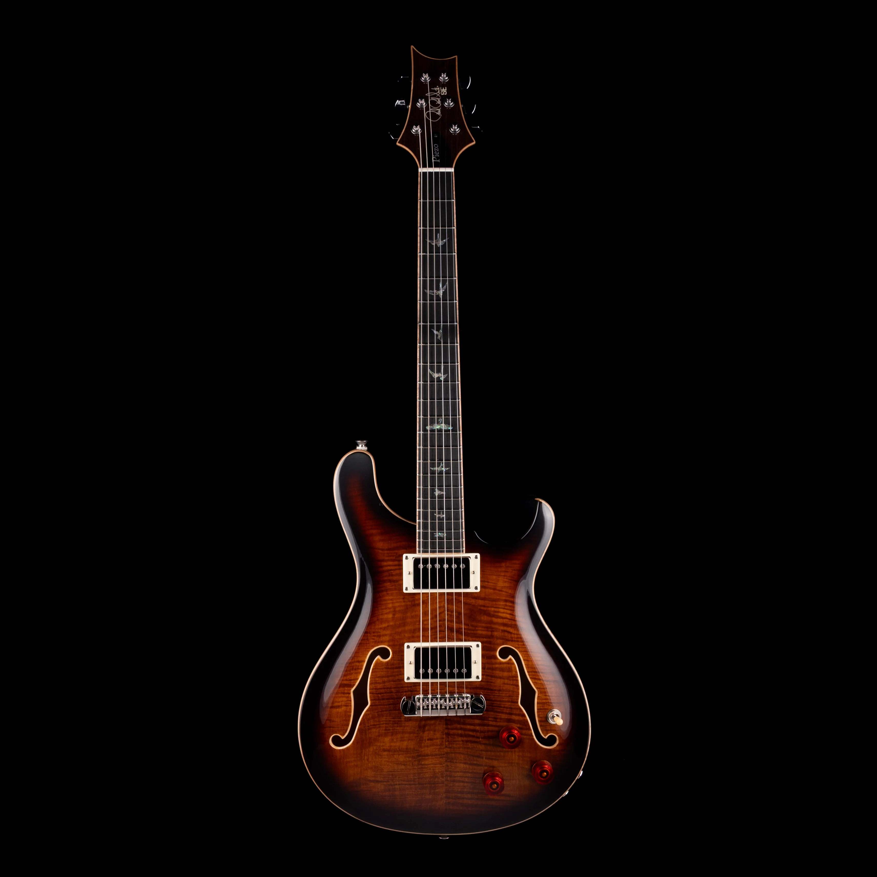 Pre Owned 2024 PRS SE Hollowbody II Piezo Orange Tiger Smokeburst With OHSC - Image 2
