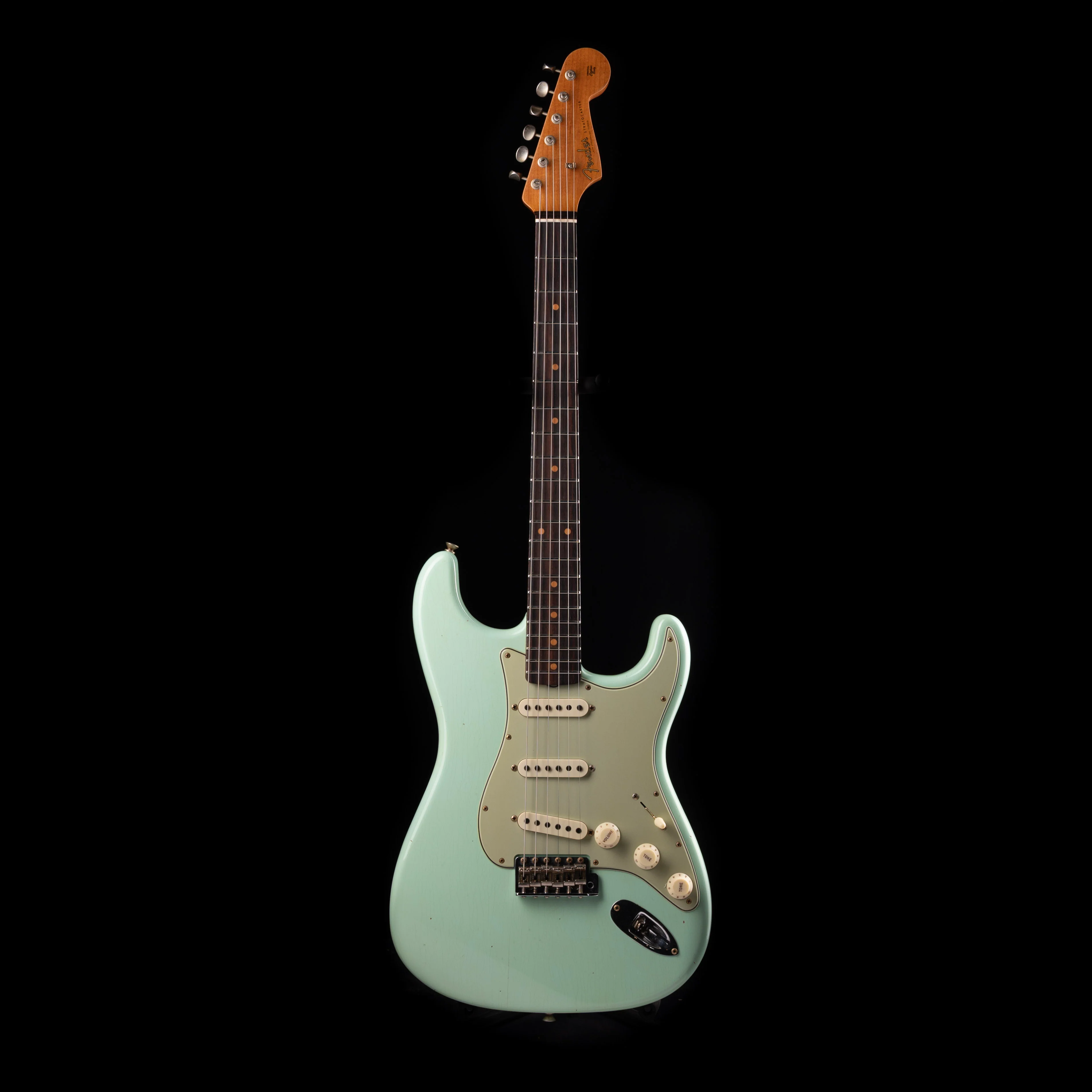 Pre-Owned 2025 Fender Custom Shop 1960 Stratocaster Journeyman Relic Faded Aged Surf Green With OHSC - Image 2