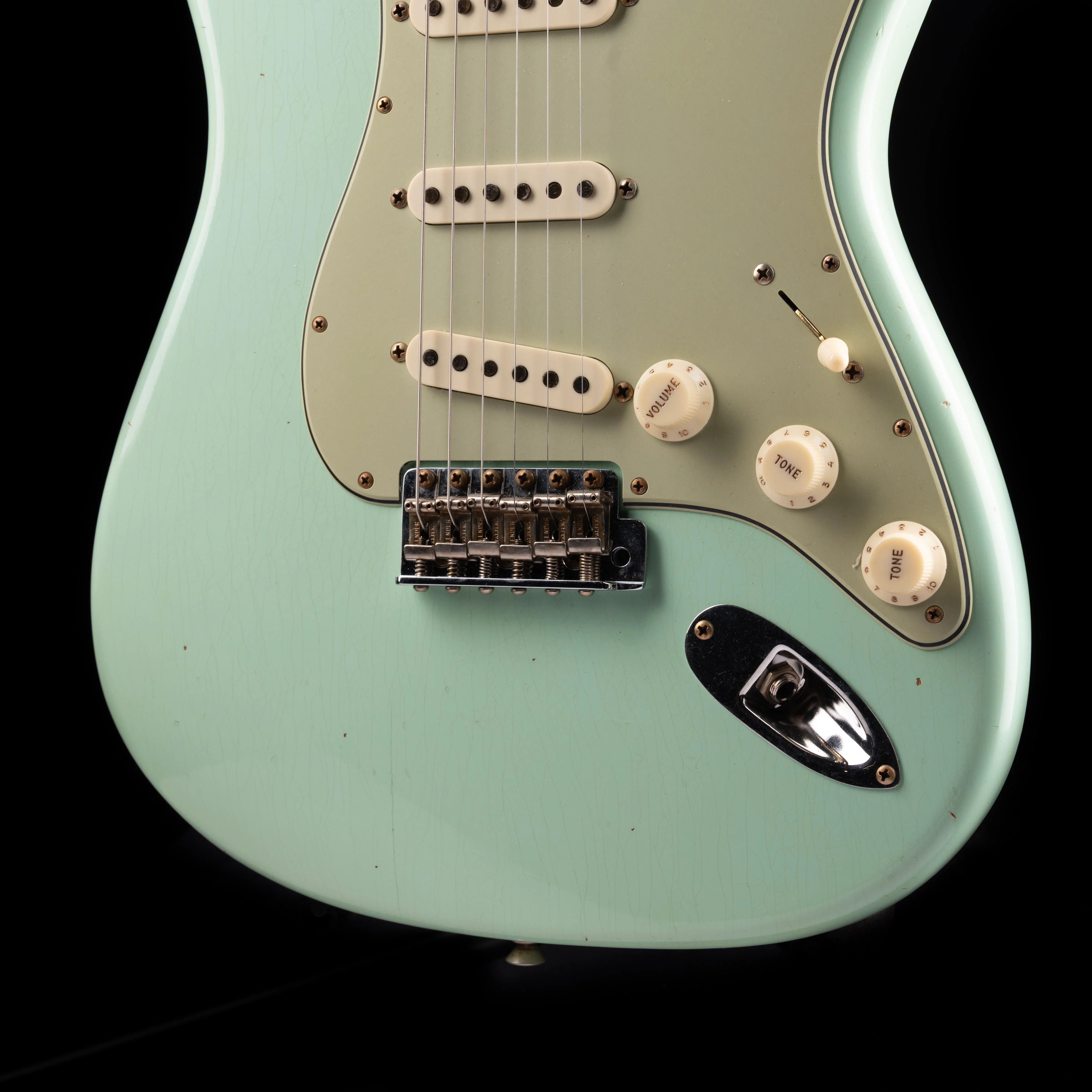 Pre-Owned 2025 Fender Custom Shop 1960 Stratocaster Journeyman Relic Faded Aged Surf Green With OHSC - Image 4