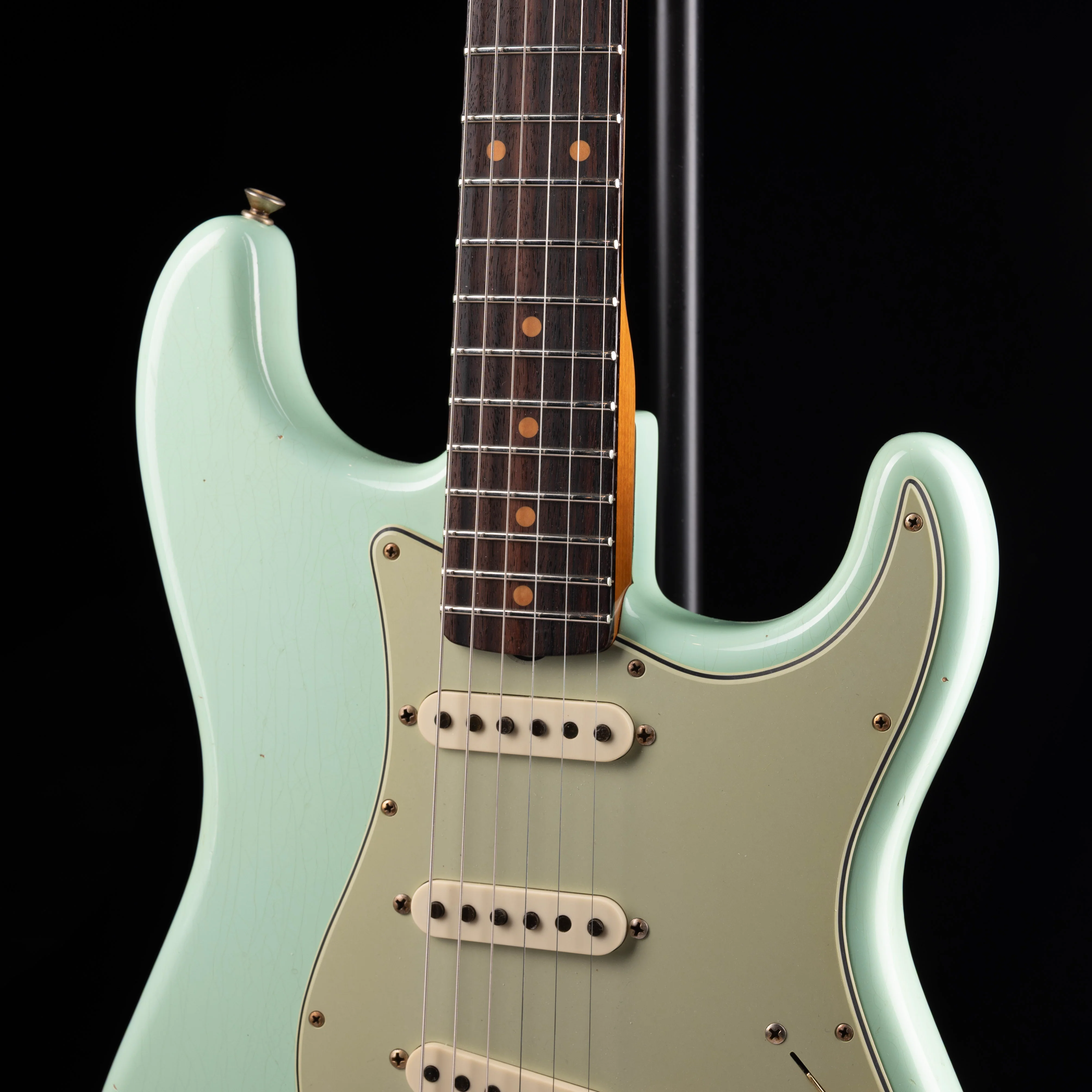 Pre-Owned 2025 Fender Custom Shop 1960 Stratocaster Journeyman Relic Faded Aged Surf Green With OHSC - Image 5