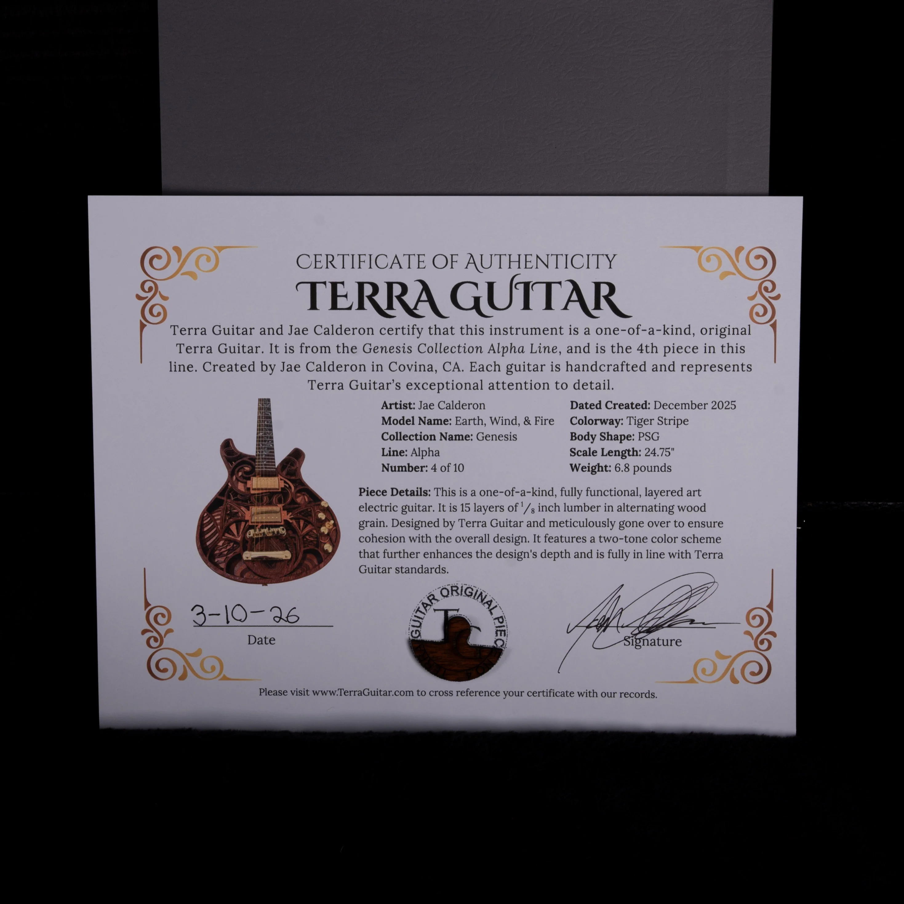 Terra Guitar Earth, Wind & Fire - Tiger Stripe - Image 15